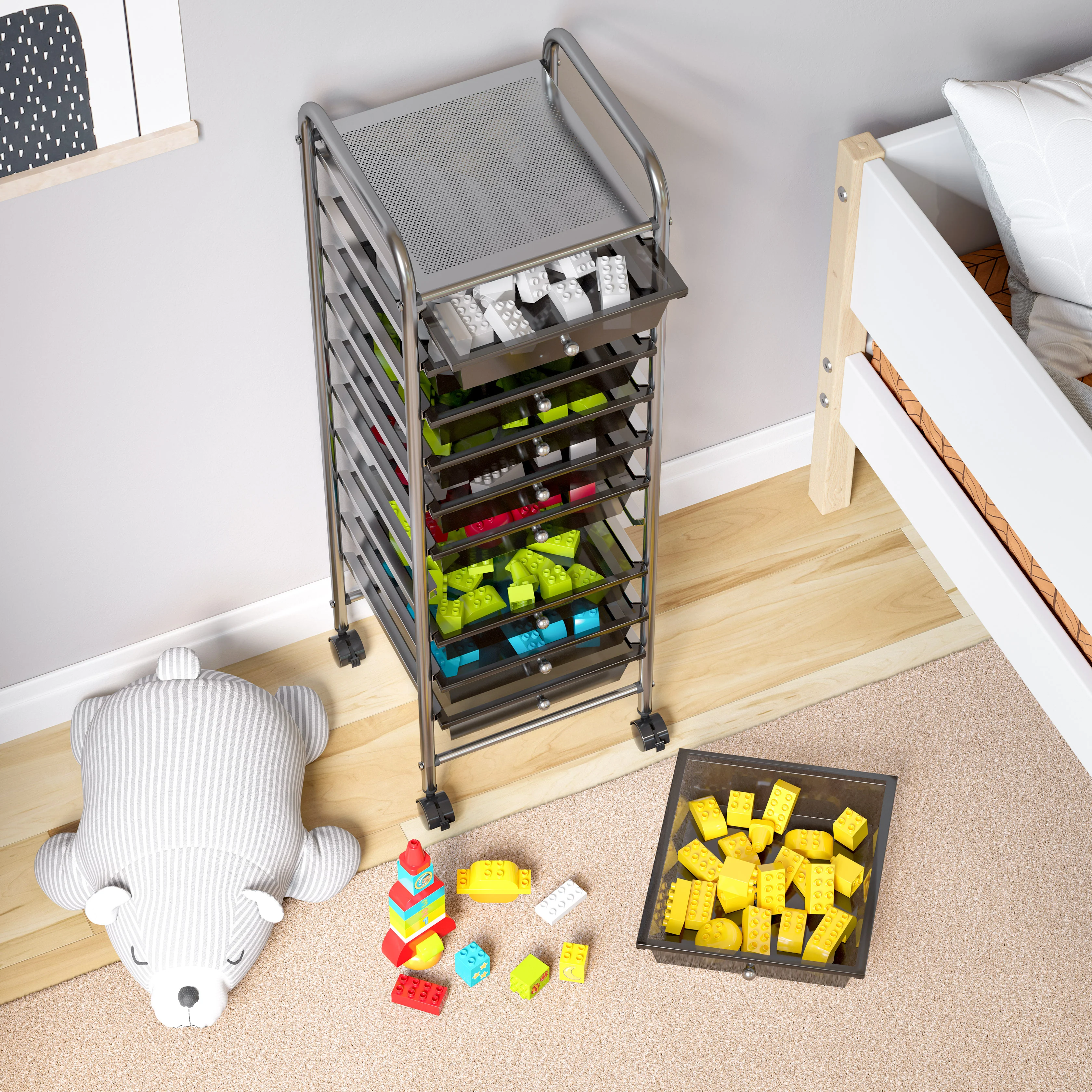10-Drawer Organizer Cart - Image 40