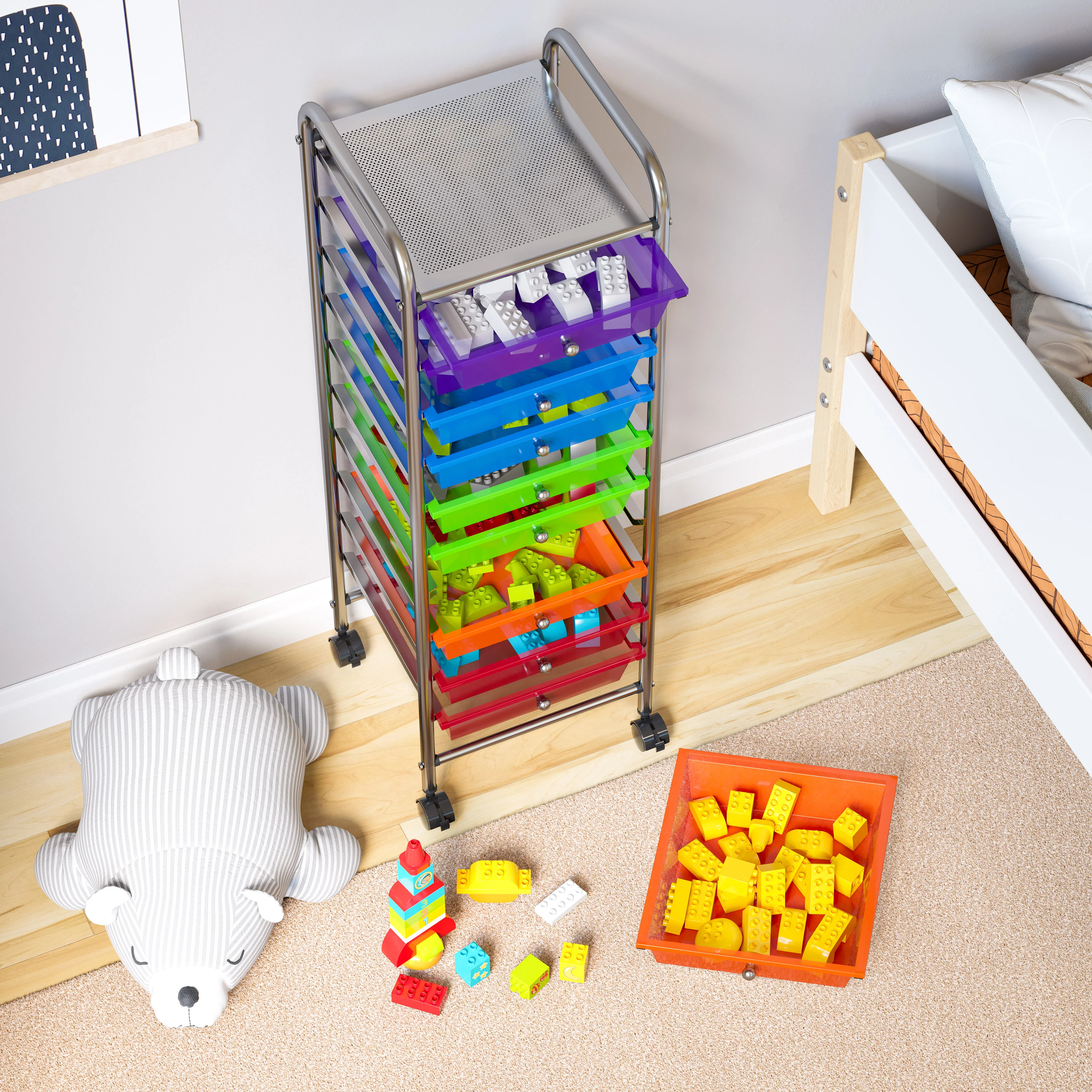 10-Drawer Organizer Cart - Image 41
