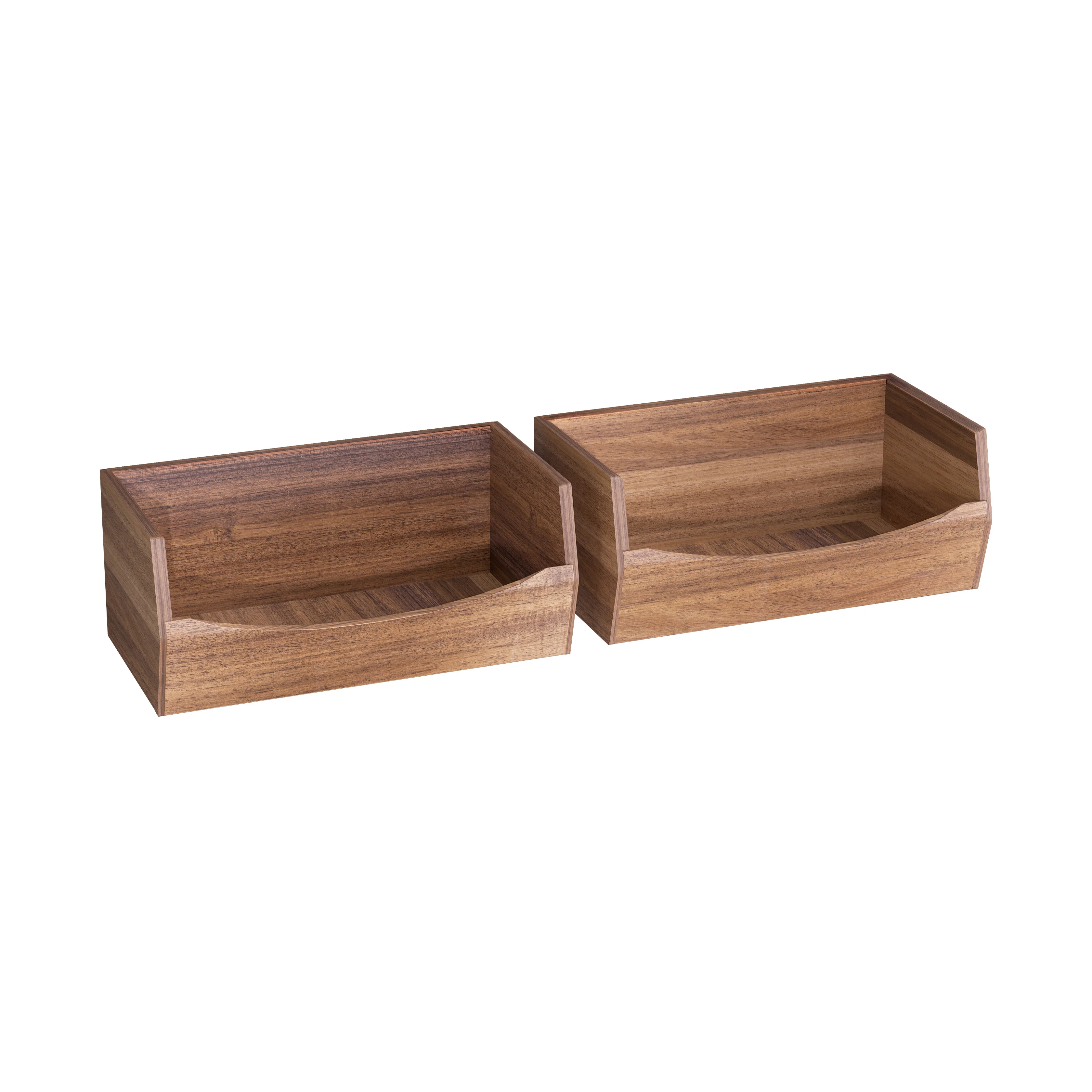 2-Piece Stackable Acacia Bin Set - Image 10