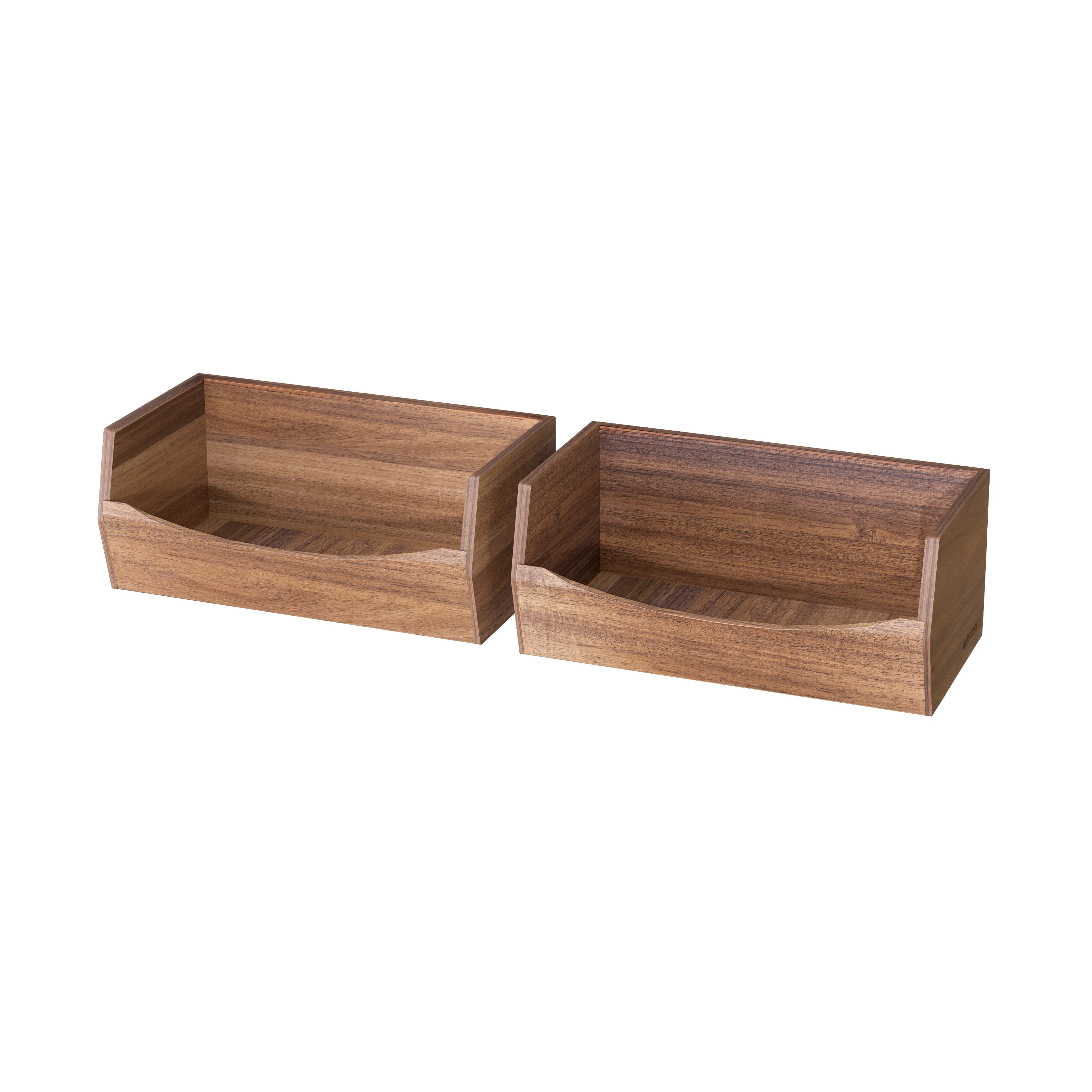 2-Piece Stackable Acacia Bin Set - Image 11
