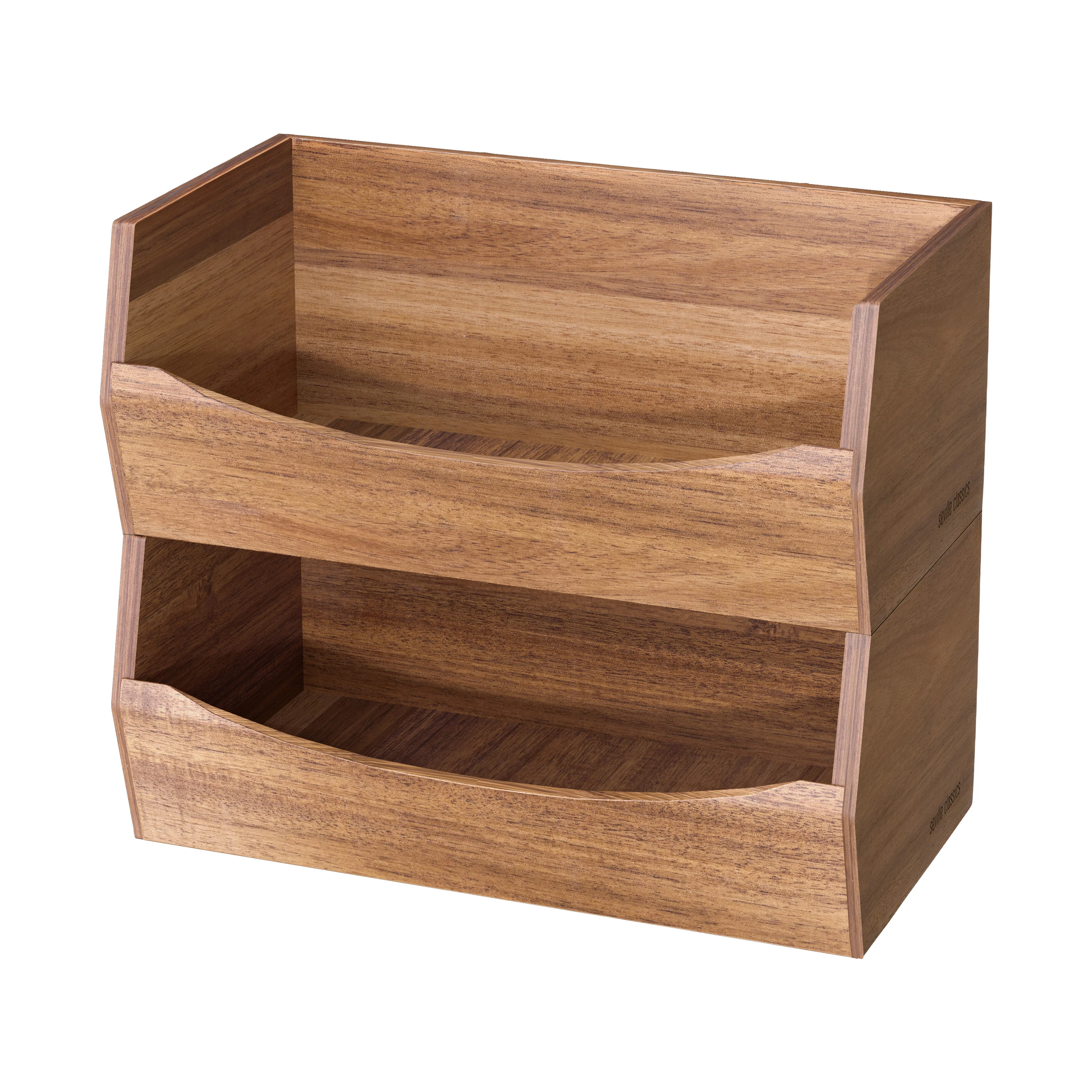 2-Piece Stackable Acacia Bin Set - Image 13
