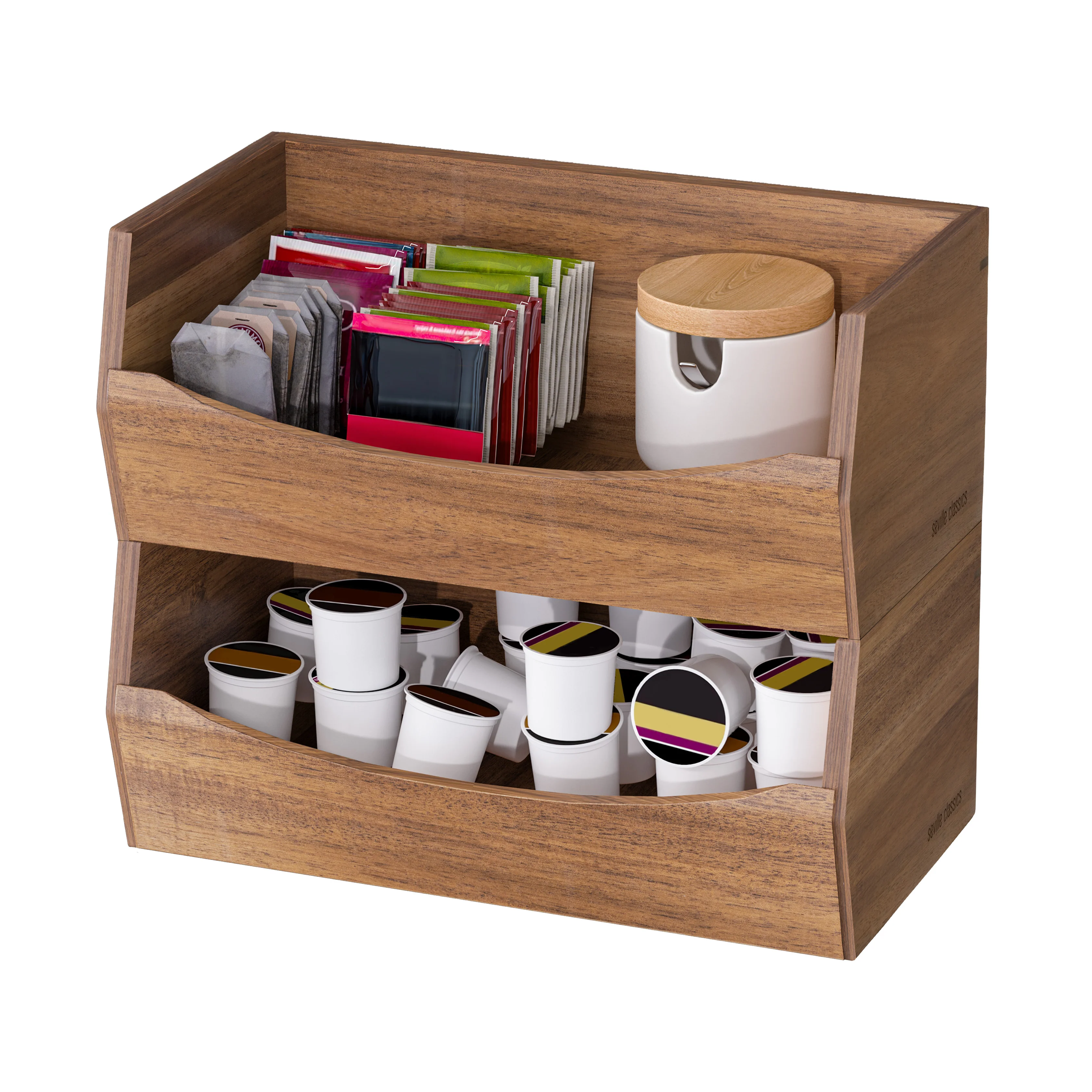 2-Piece Stackable Acacia Bin Set - Image 7