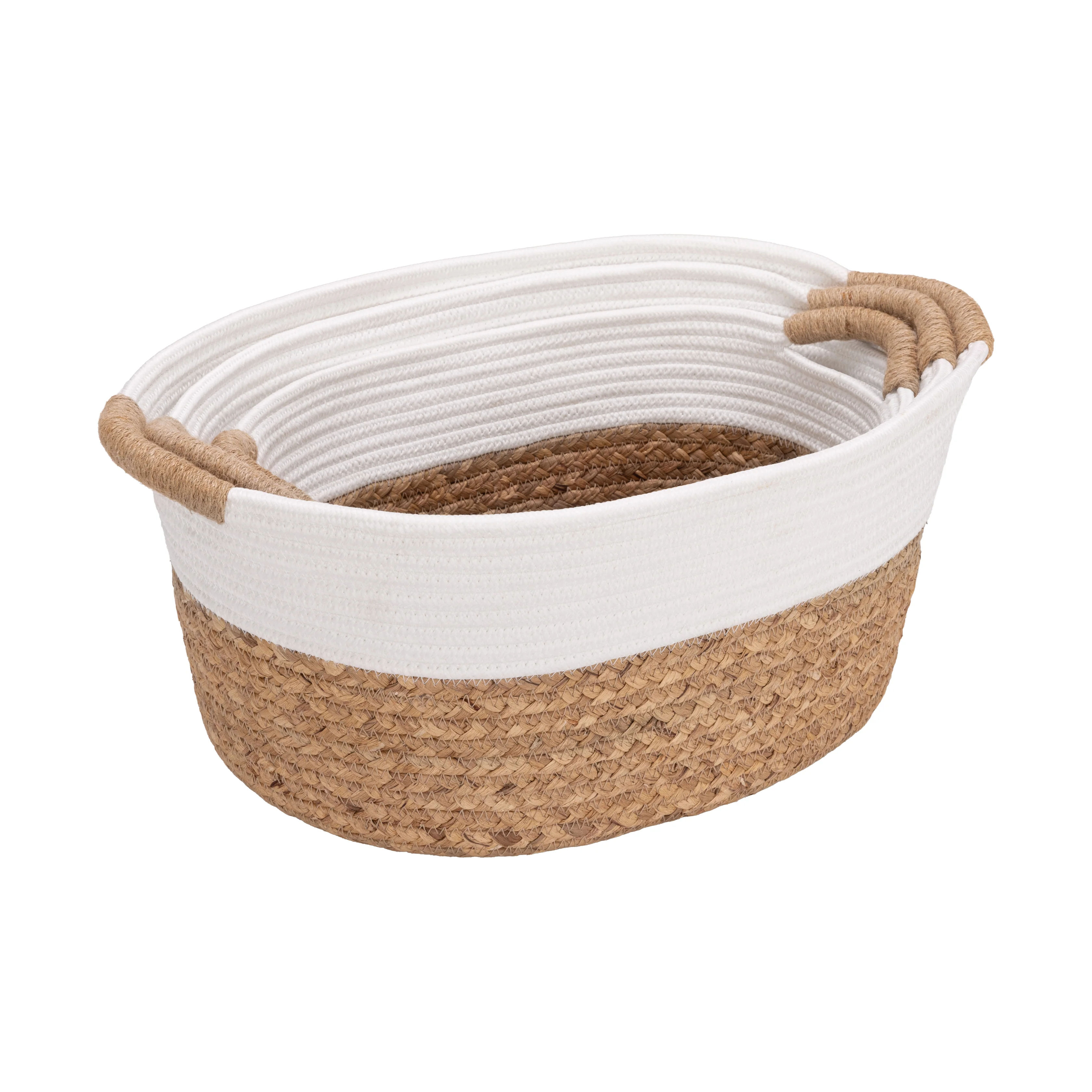 3-Piece Natural Water Hyacinth and Rope Handwoven Basket Set - Image 14