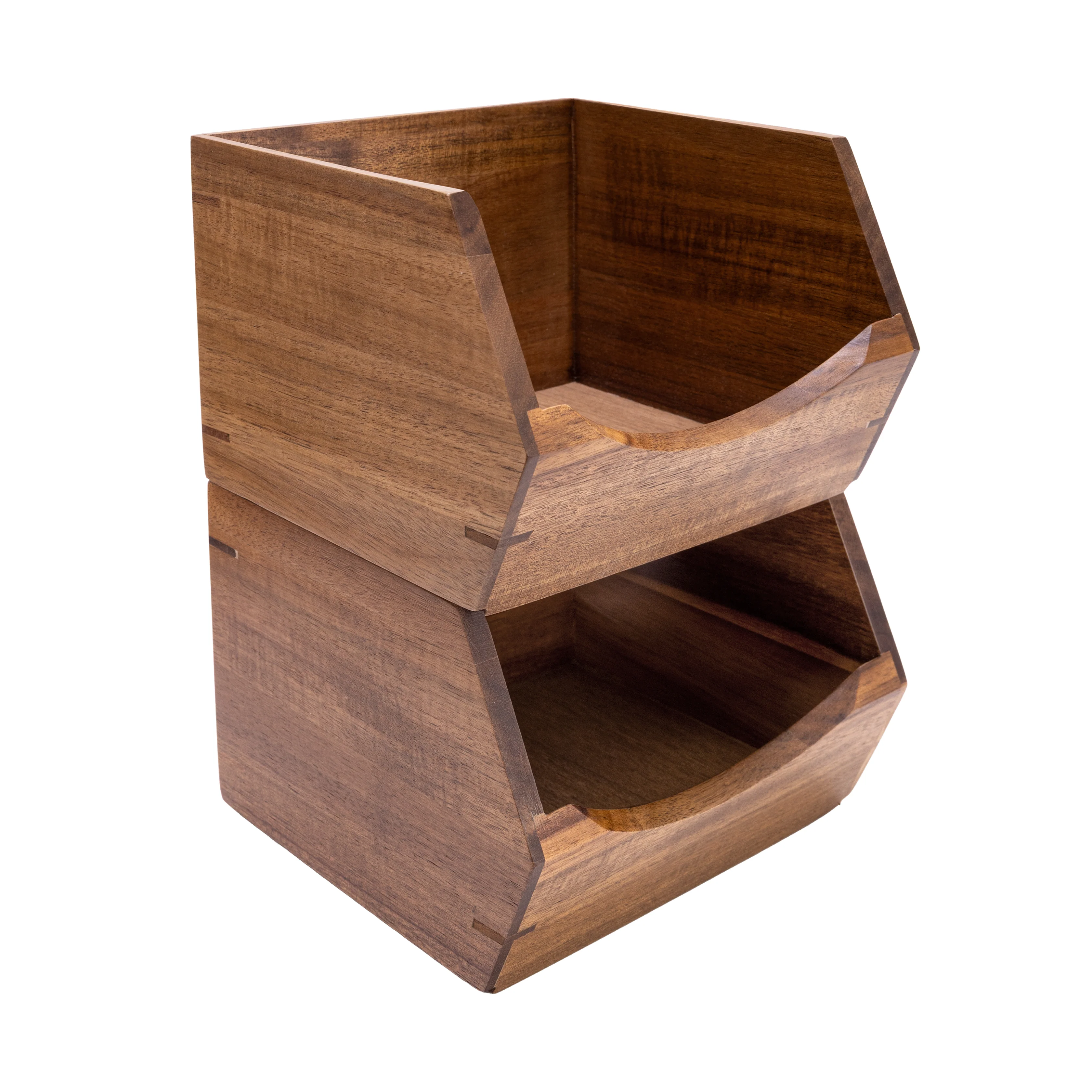 3-Piece Stackable Acacia Organizer Set - Image 11