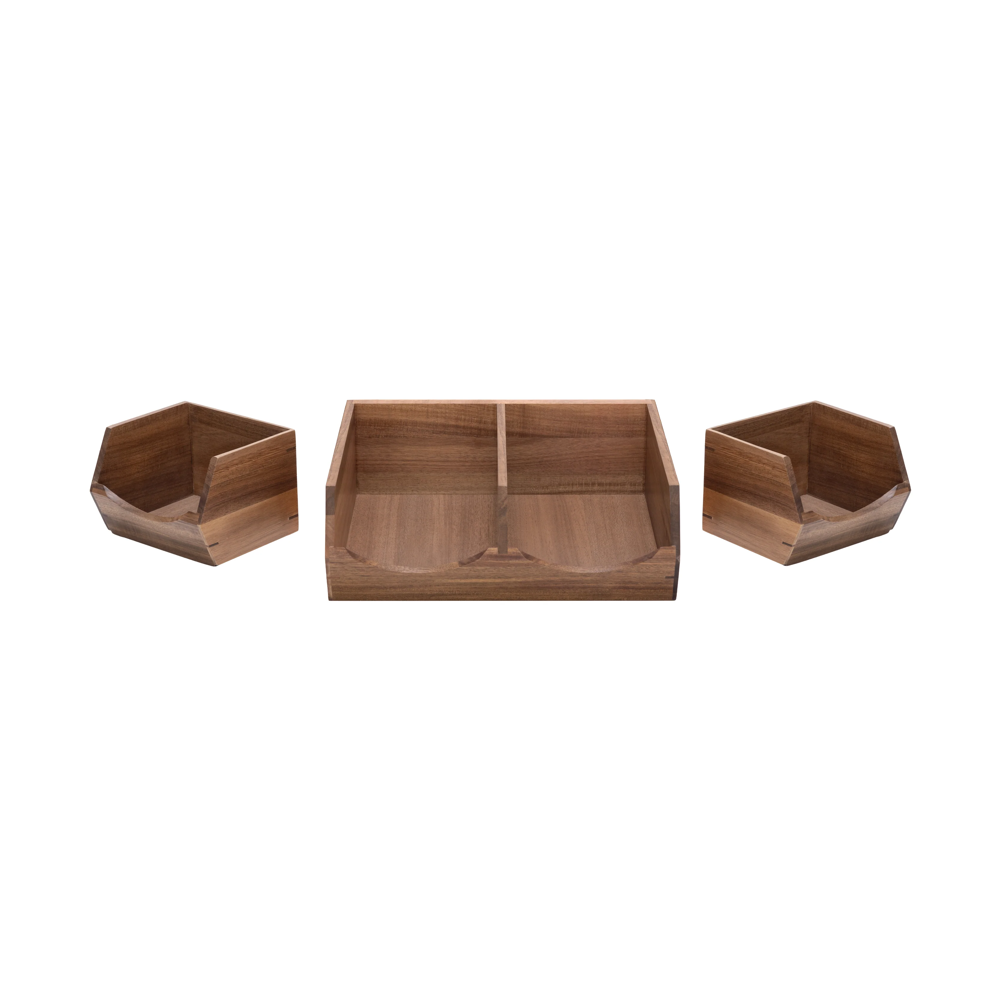 3-Piece Stackable Acacia Organizer Set - Image 12