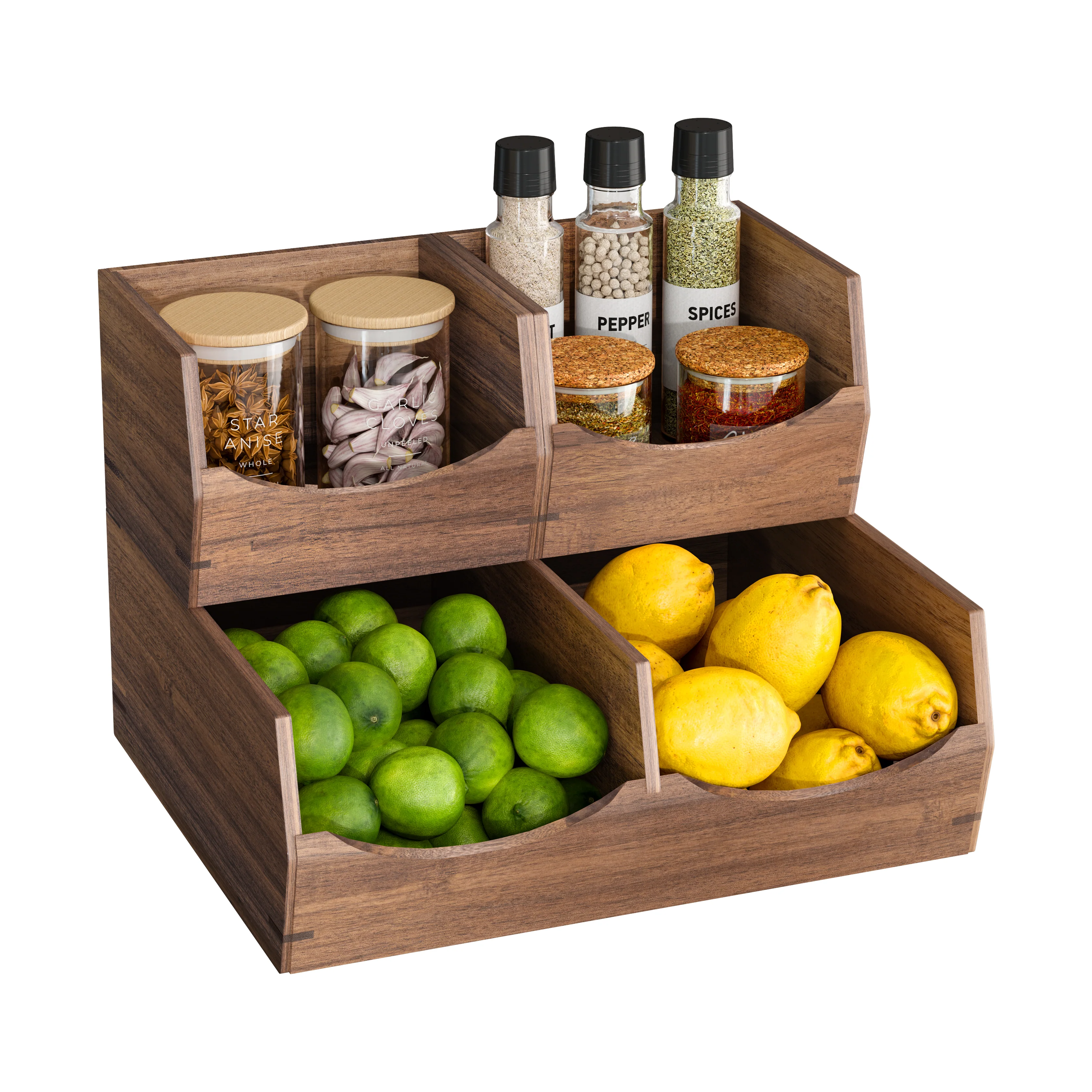 3-Piece Stackable Acacia Organizer Set - Image 7