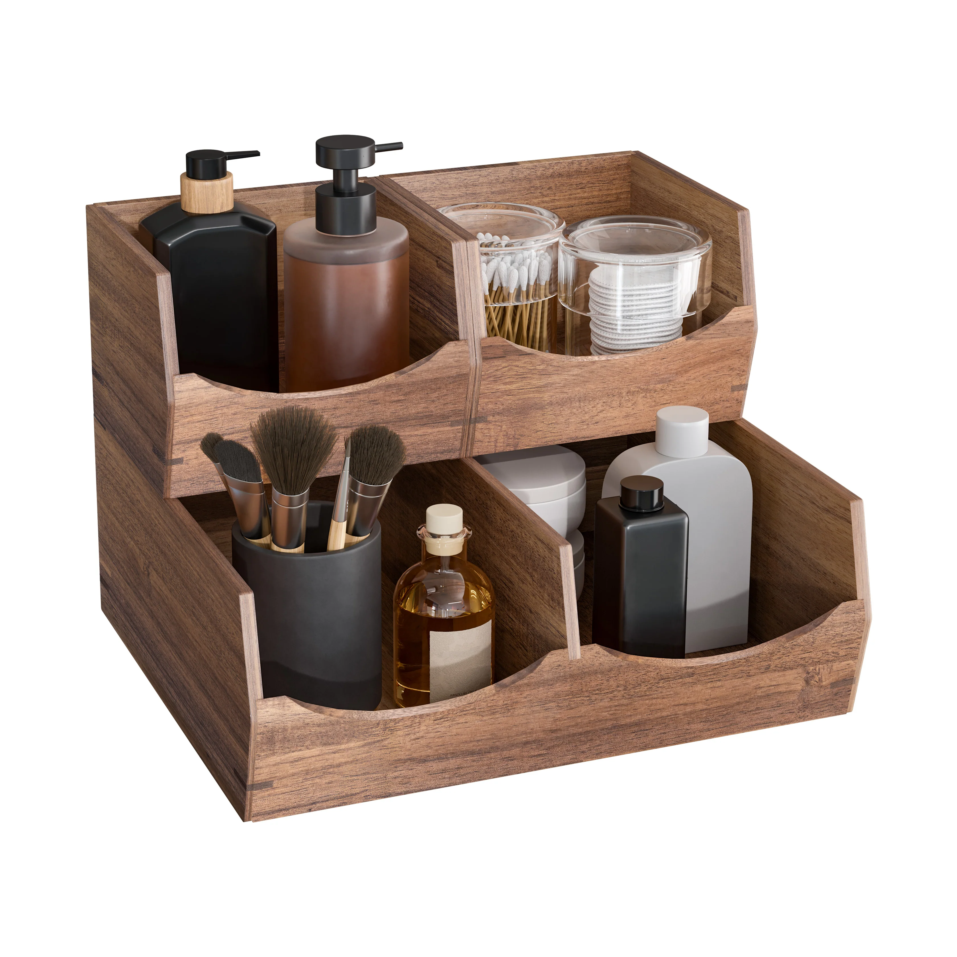 3-Piece Stackable Acacia Organizer Set - Image 9