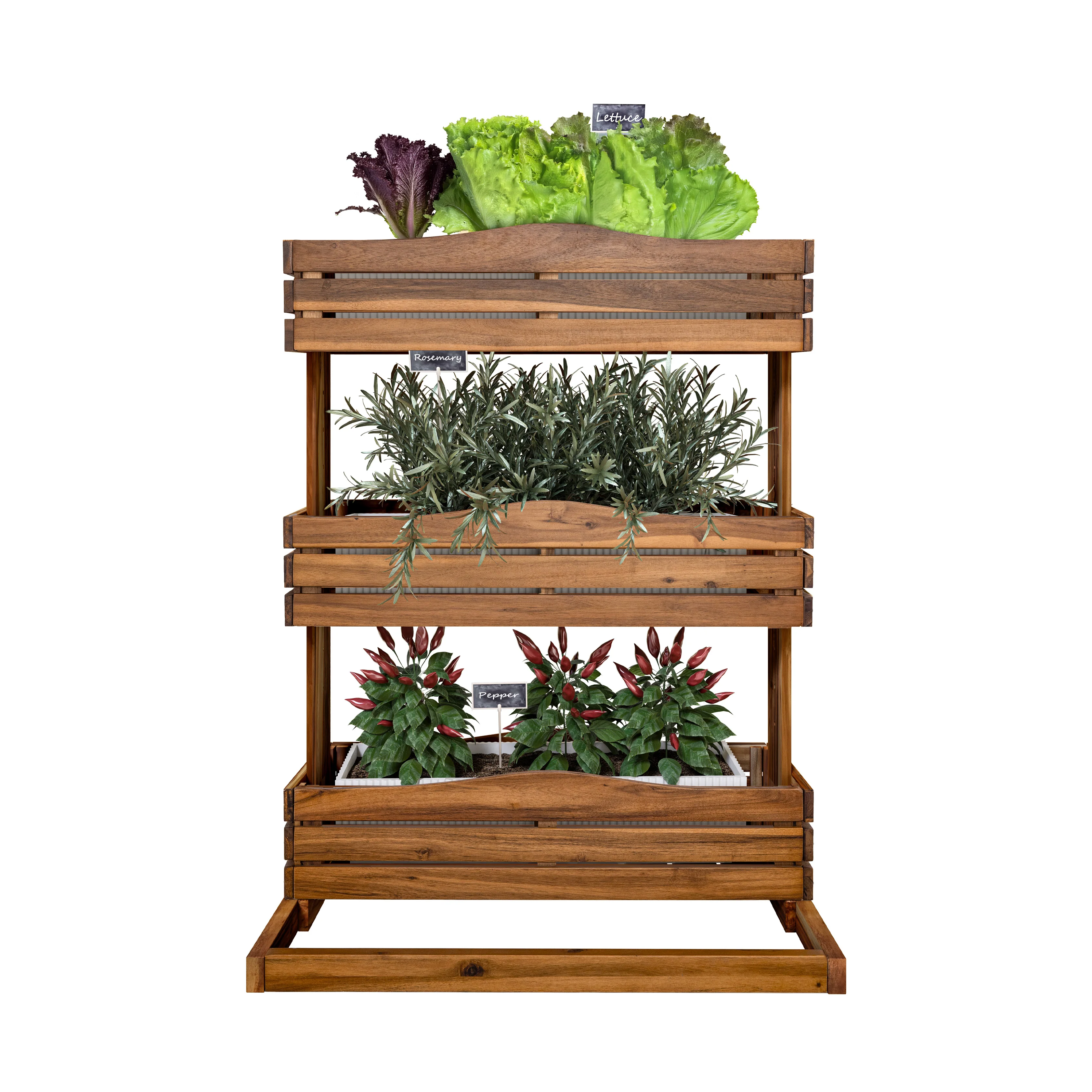 3-Tier Acacia Wood Vertical Garden Planter - Image 12