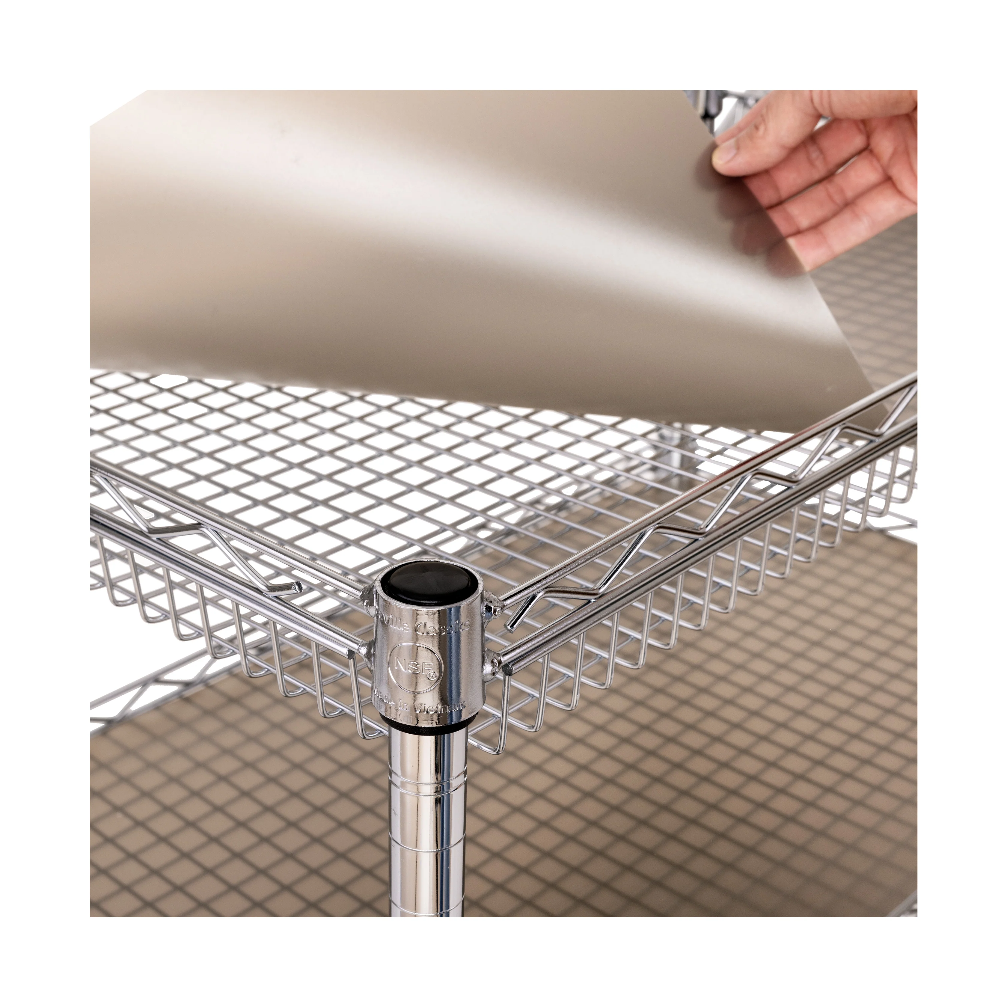 3-Tier NSF-Certified Utility Cart with Shelf Liners - Image 8