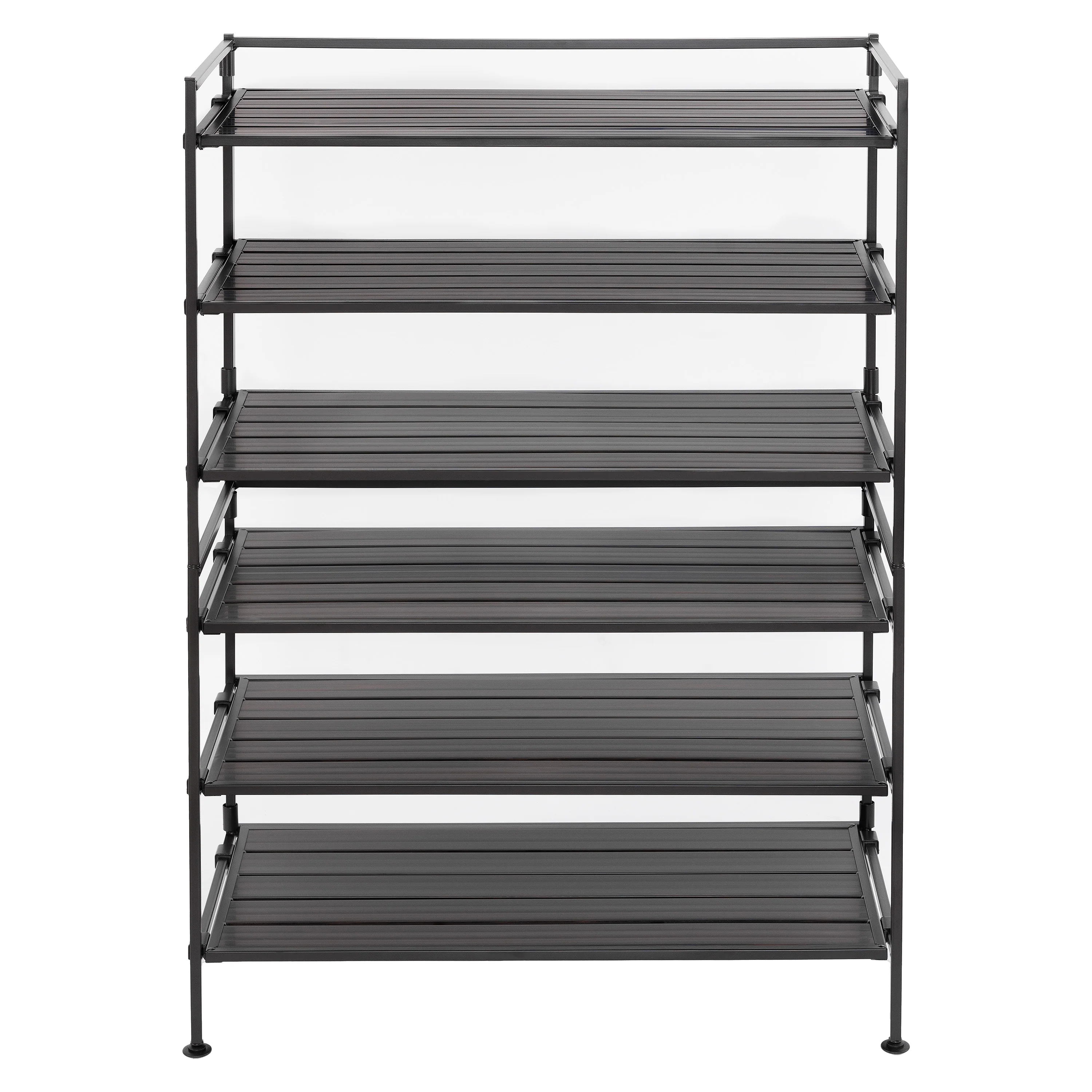 HOME 3-Tier Resin Slatted Shoe Rack, Espresso - Image 15