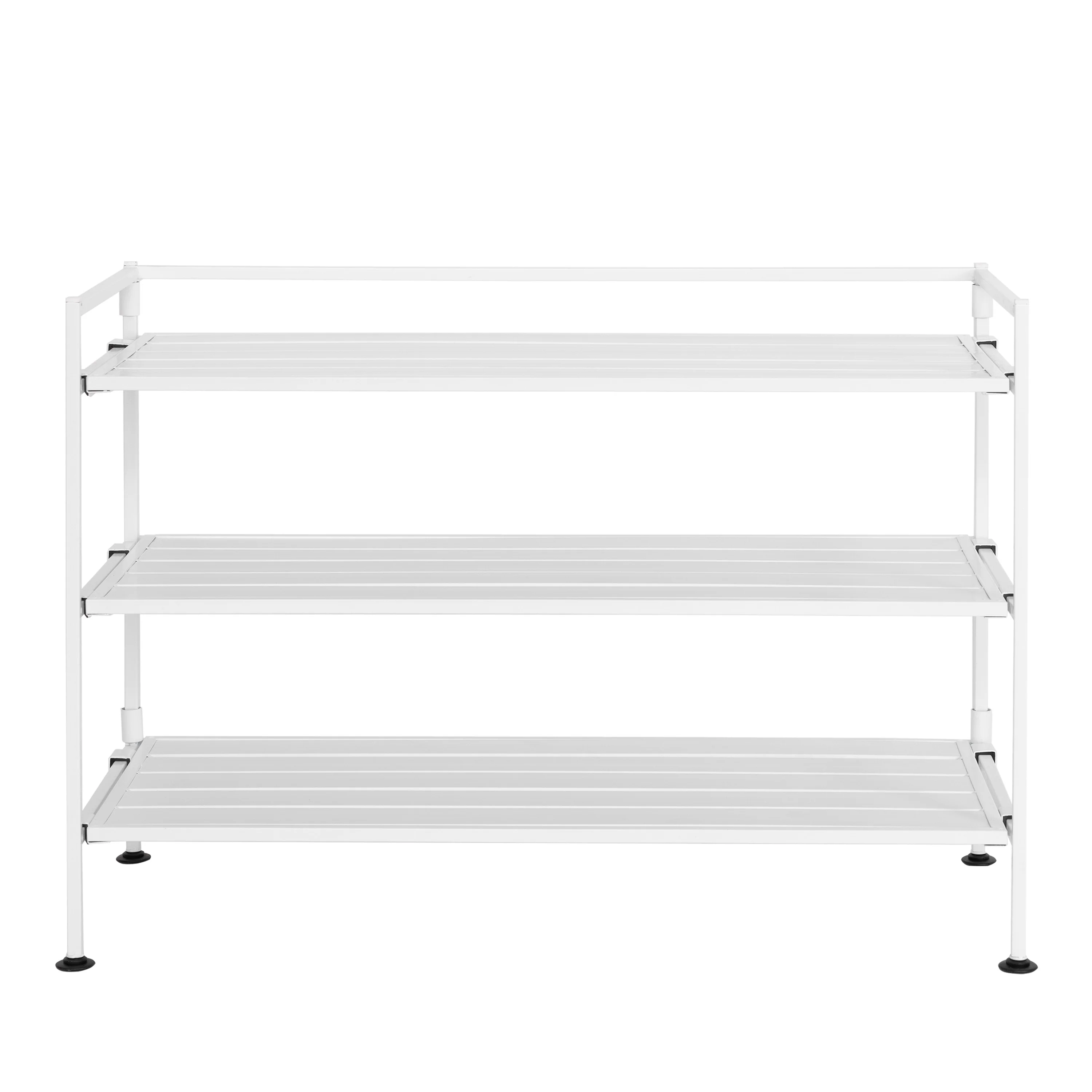 HOME 3-Tier Resin Slat Shoe Rack, White - Image 12