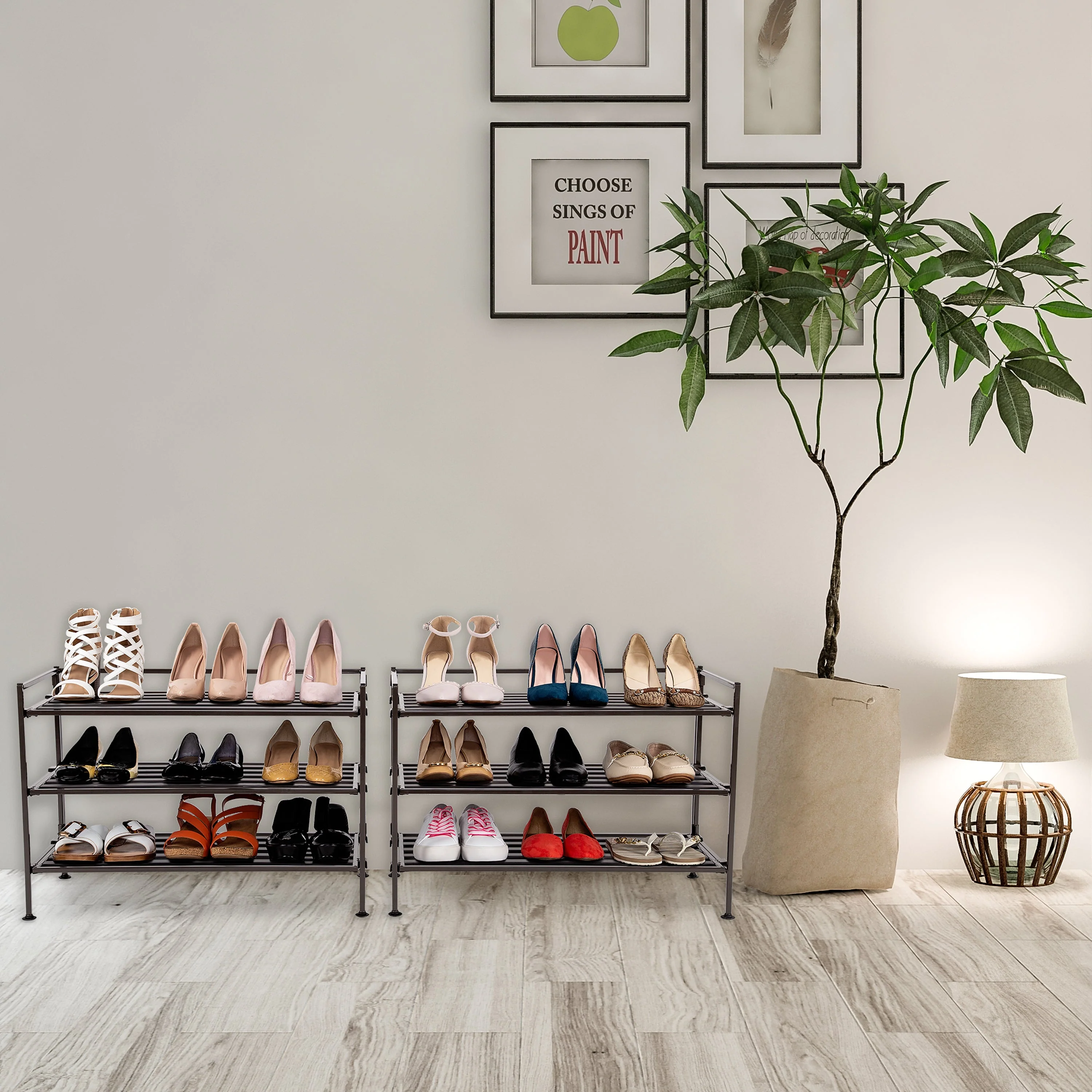 3-Tier Resin Slatted Shoe Rack - Image 10