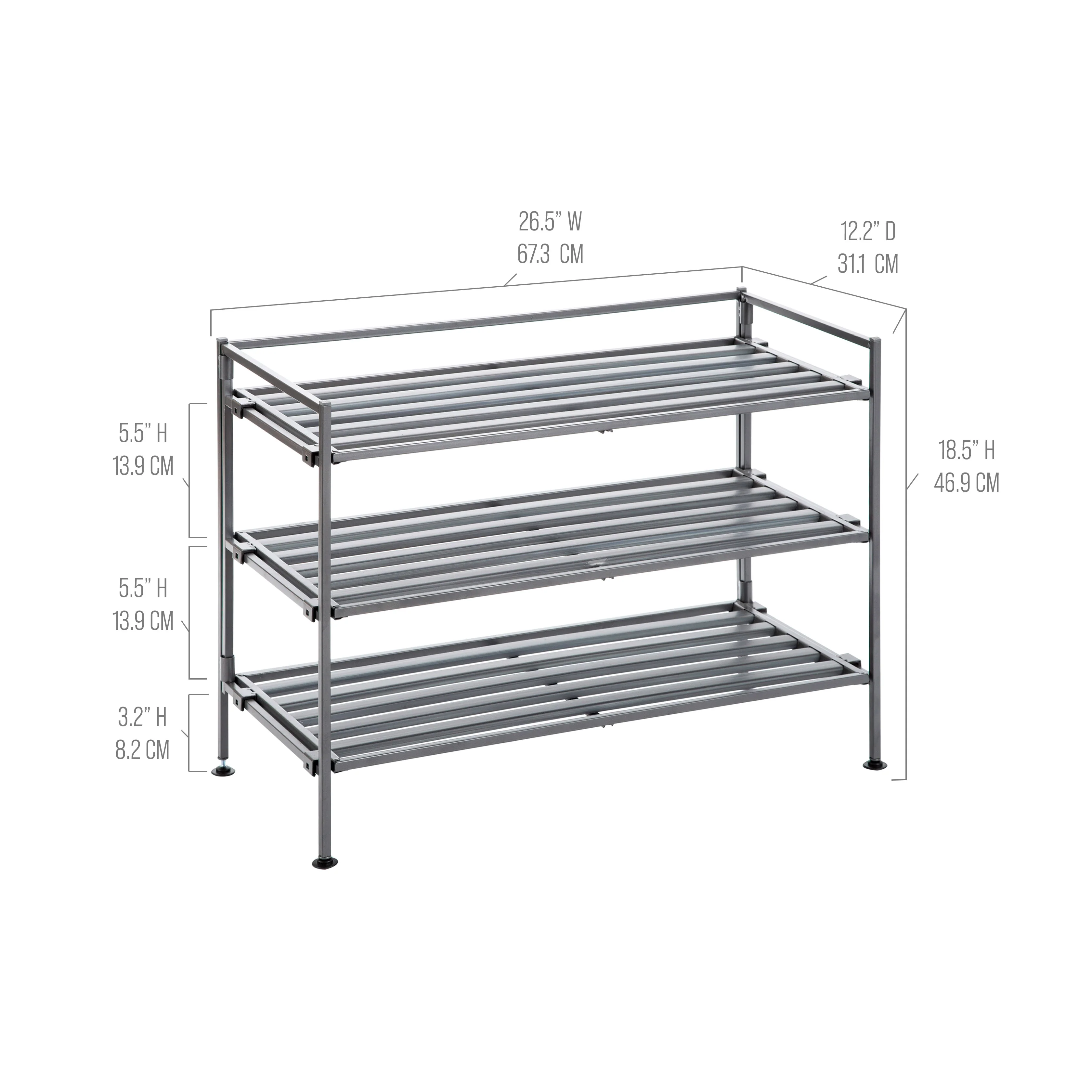 3-Tier Resin Slatted Shoe Rack - Image 23