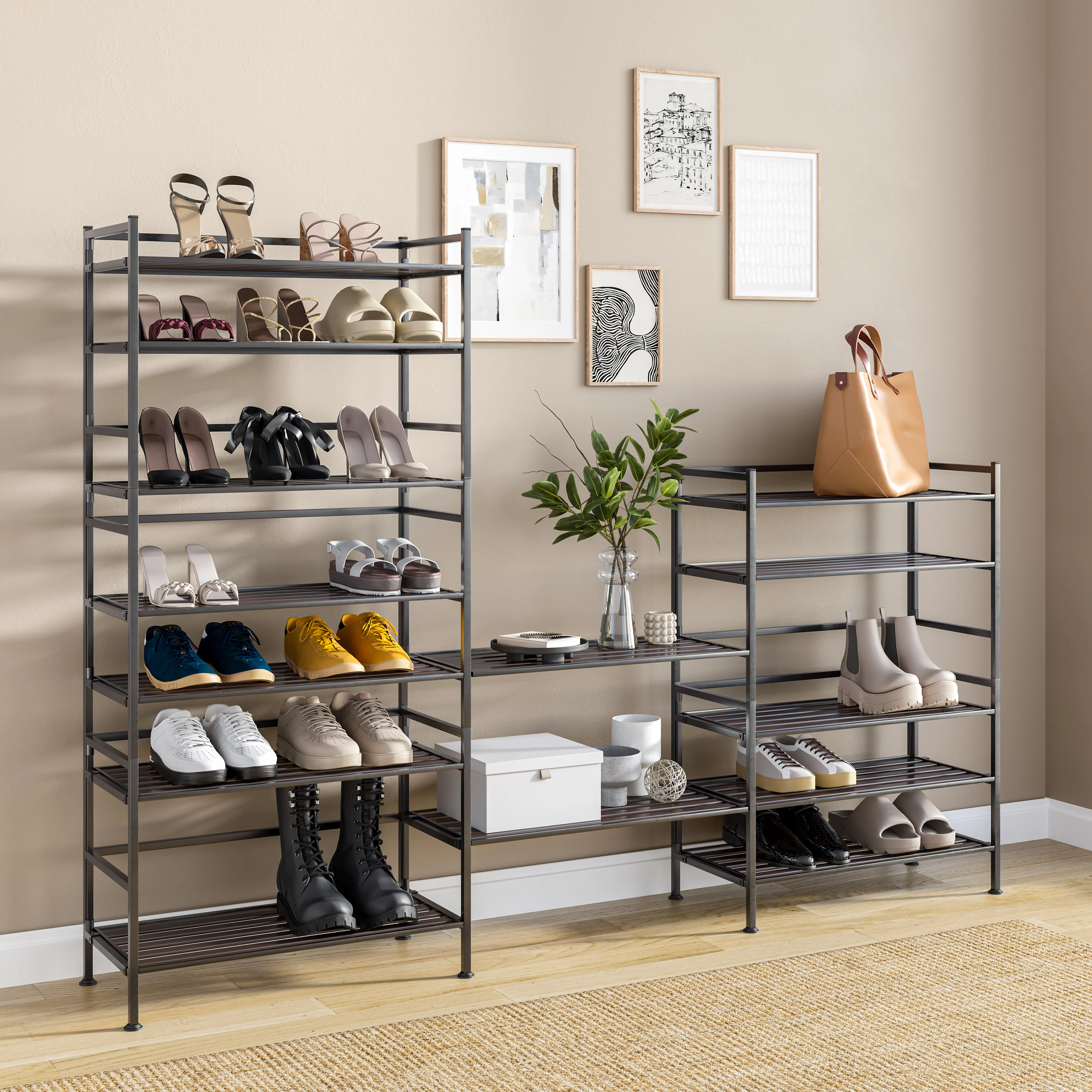 3-Tier Resin Slatted Shoe Rack - Image 26