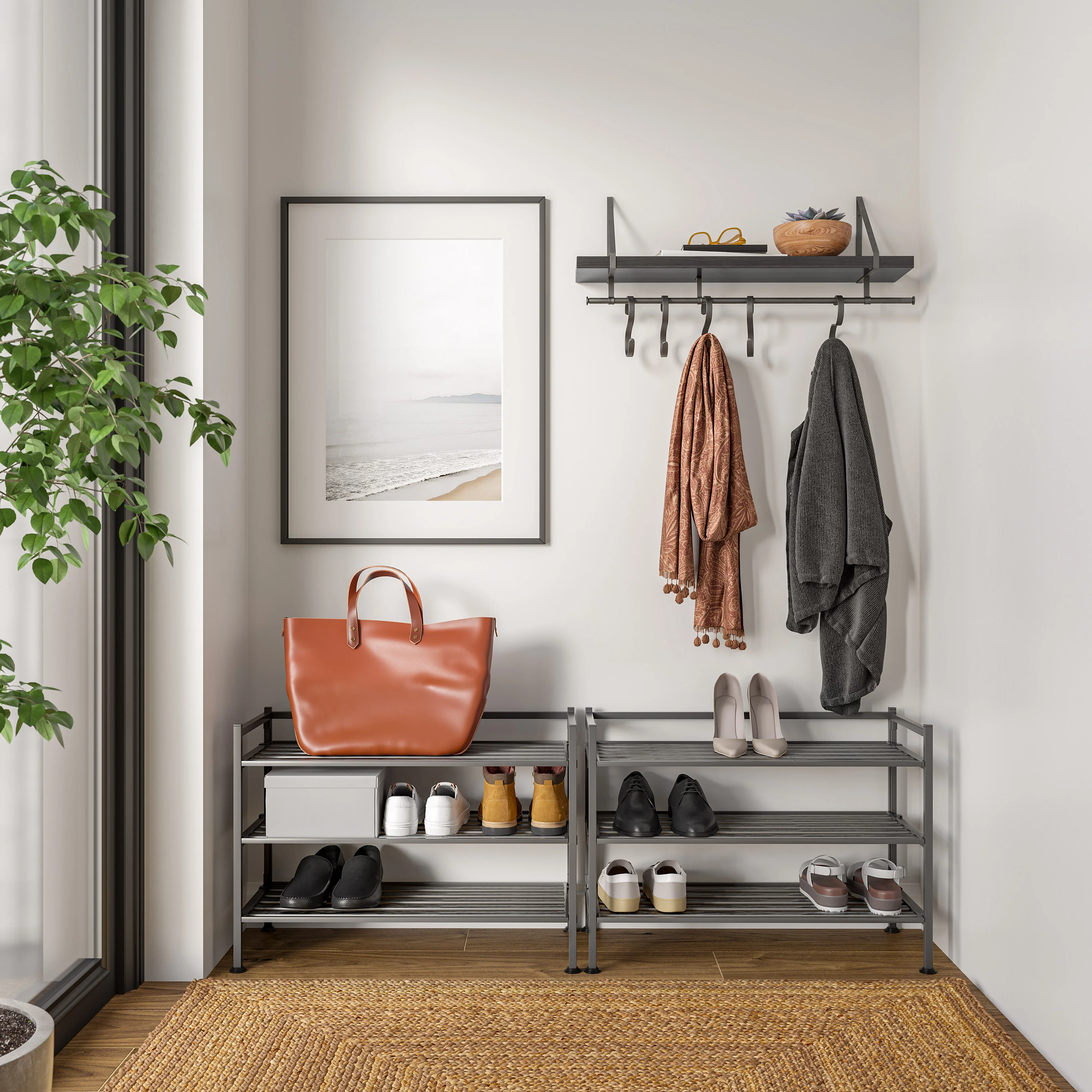 3-Tier Resin Slatted Shoe Rack - Image 29