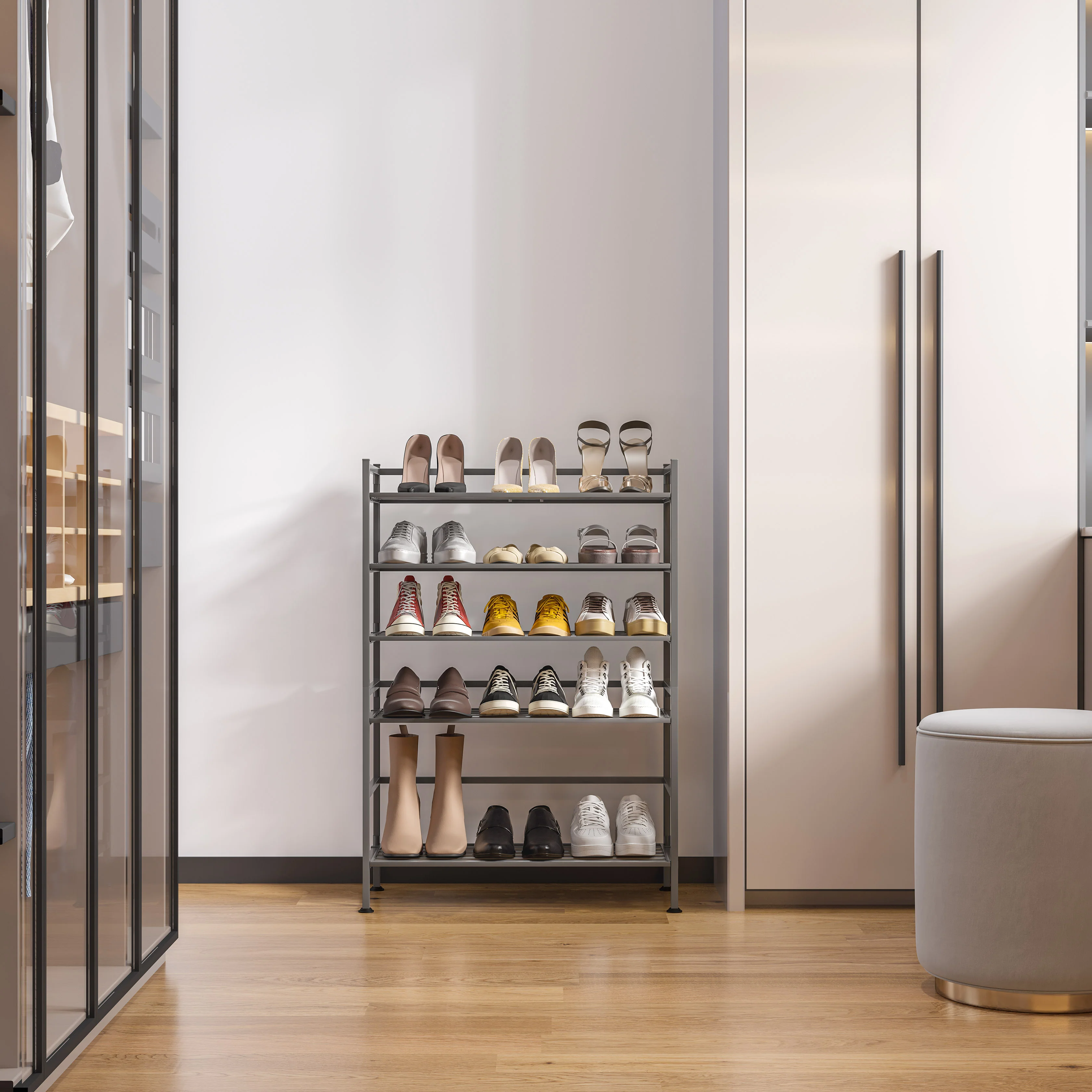 3-Tier Resin Slatted Shoe Rack - Image 31