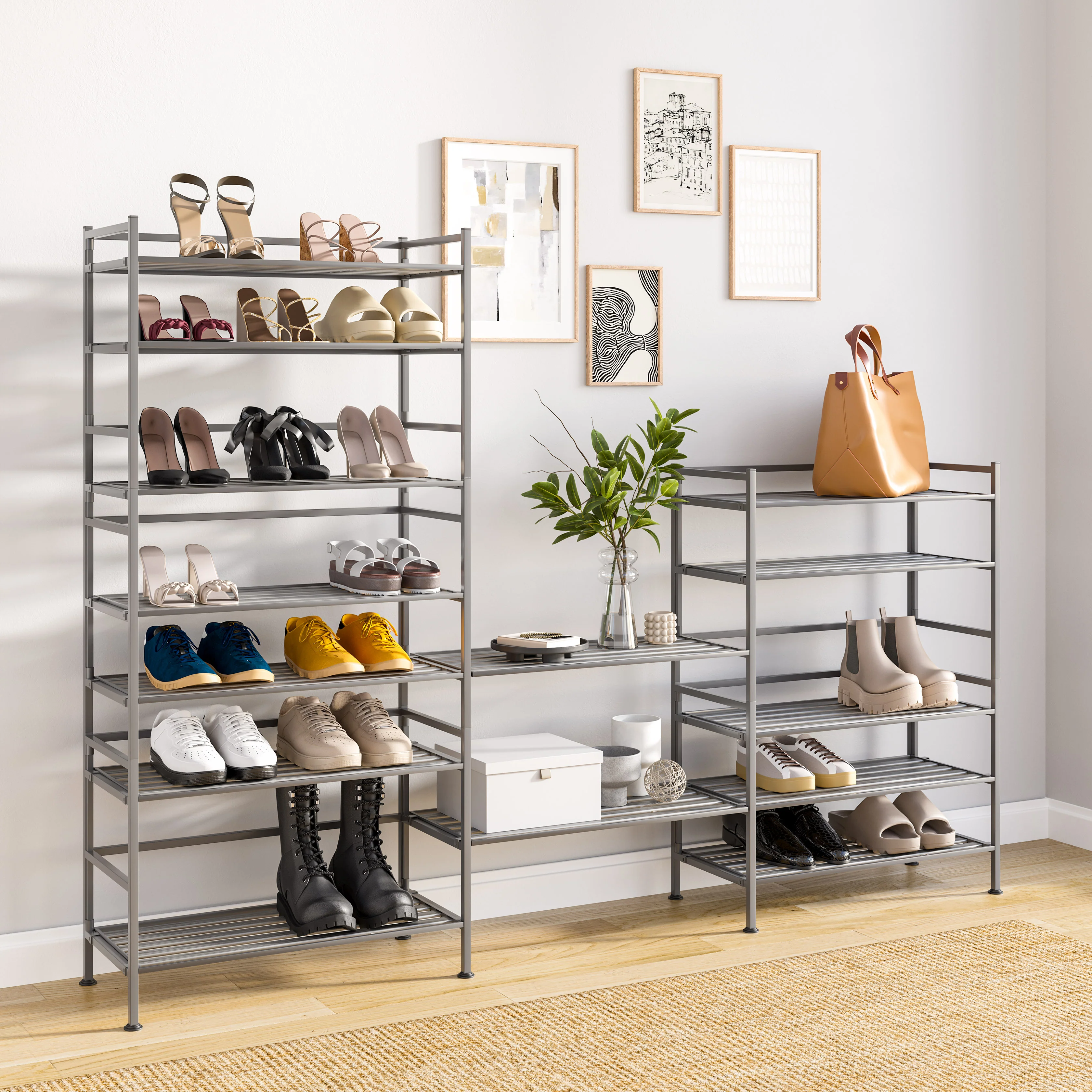 3-Tier Resin Slatted Shoe Rack - Image 32