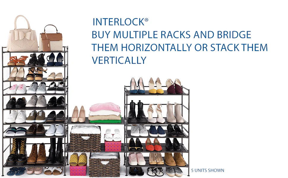 3-Tier Resin Slatted Shoe Rack, Espresso - Image 12