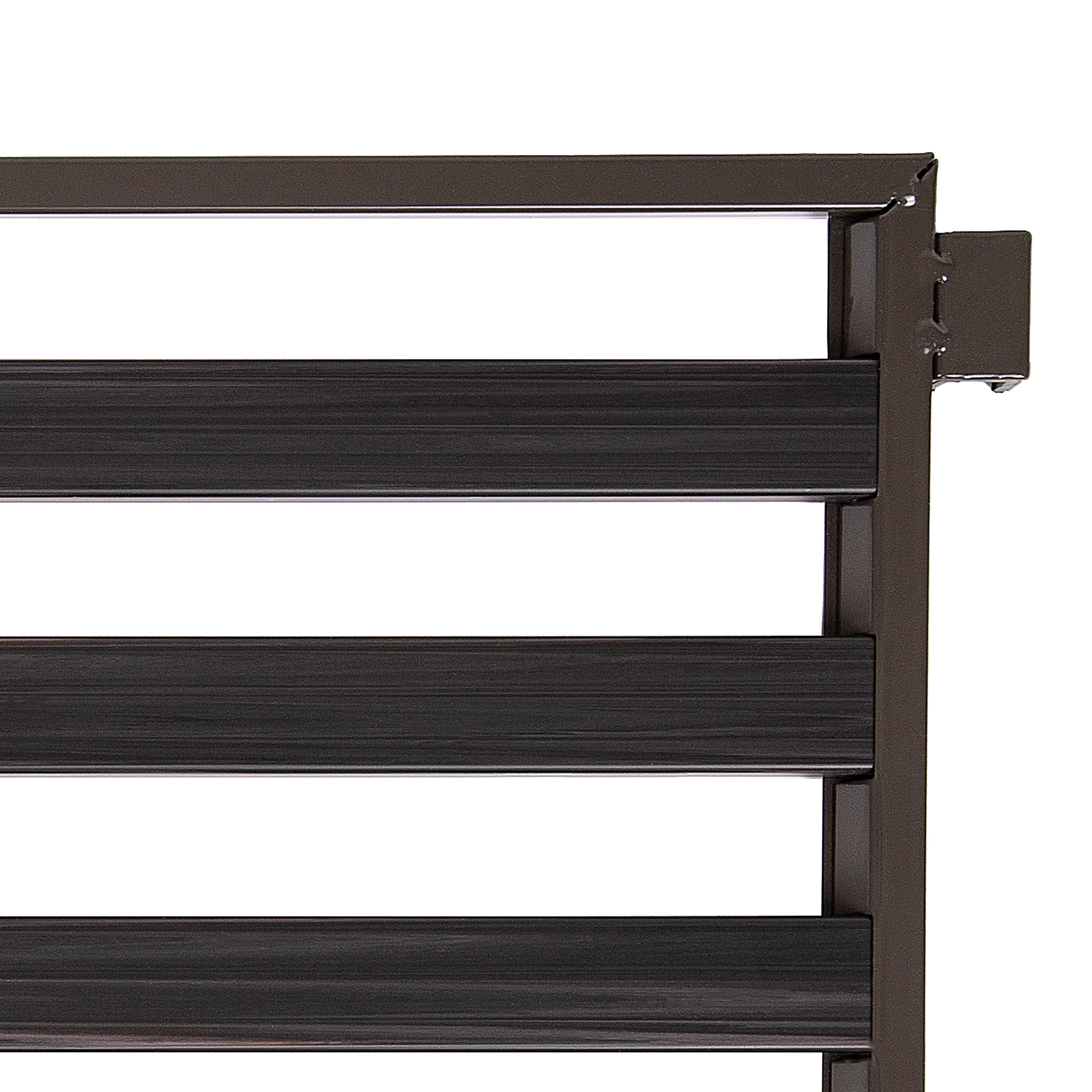 3-Tier Resin Slatted Shoe Rack, Espresso - Image 3