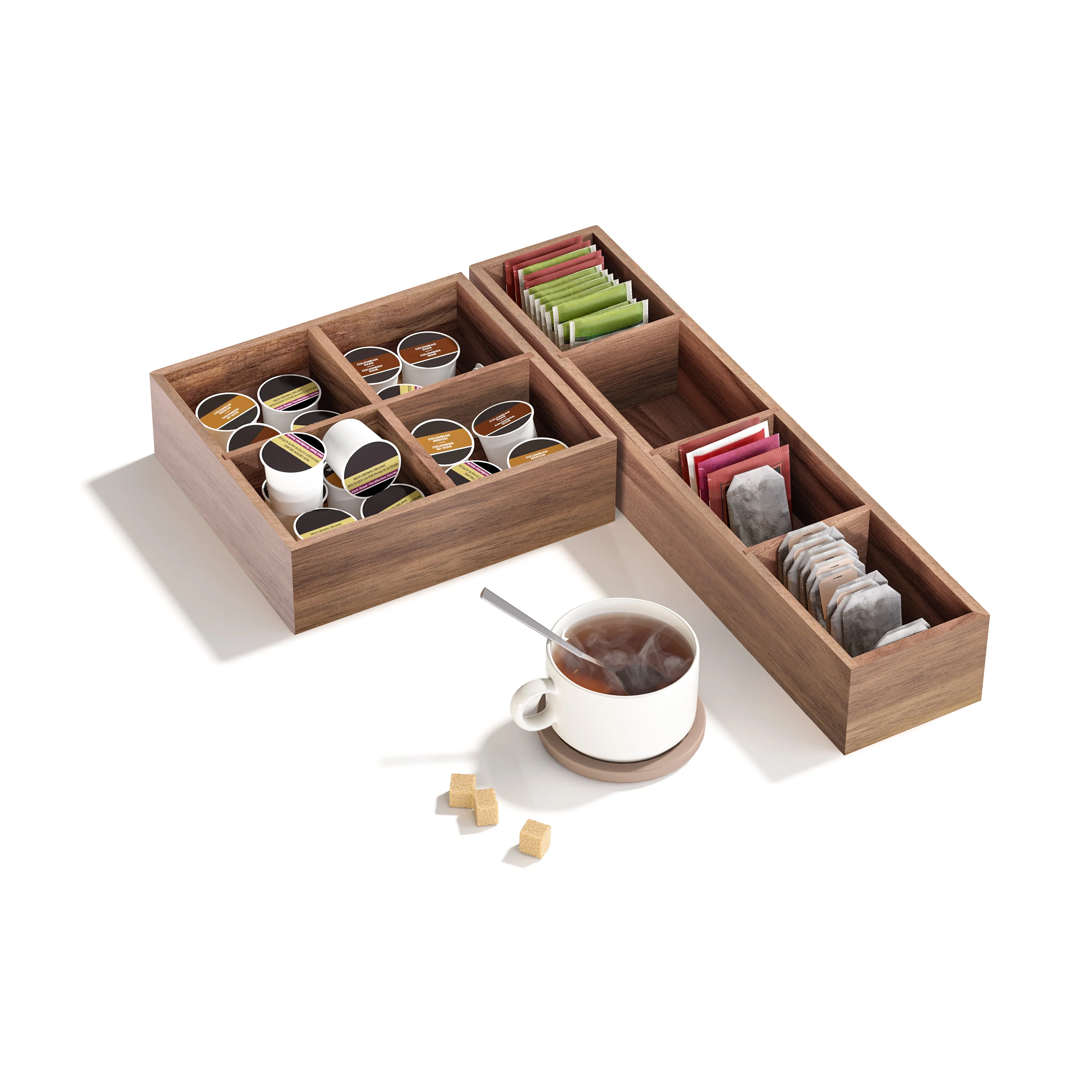 4-Piece Acacia Expandable Drawer Organizer and Box Set - Image 7