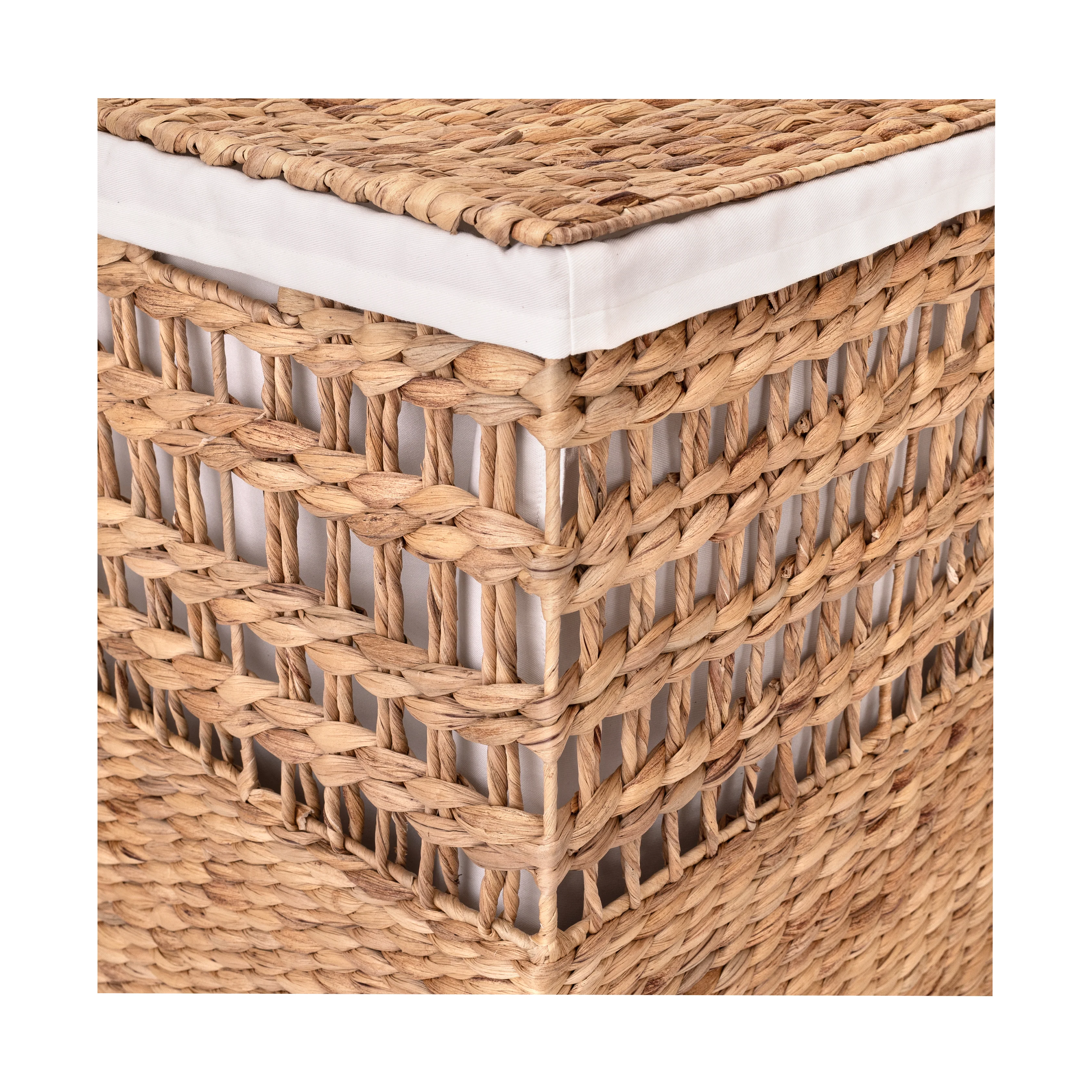 4-Piece Natural Water Hyacinth Handwoven Laundry Hamper and Basket Set - Image 6