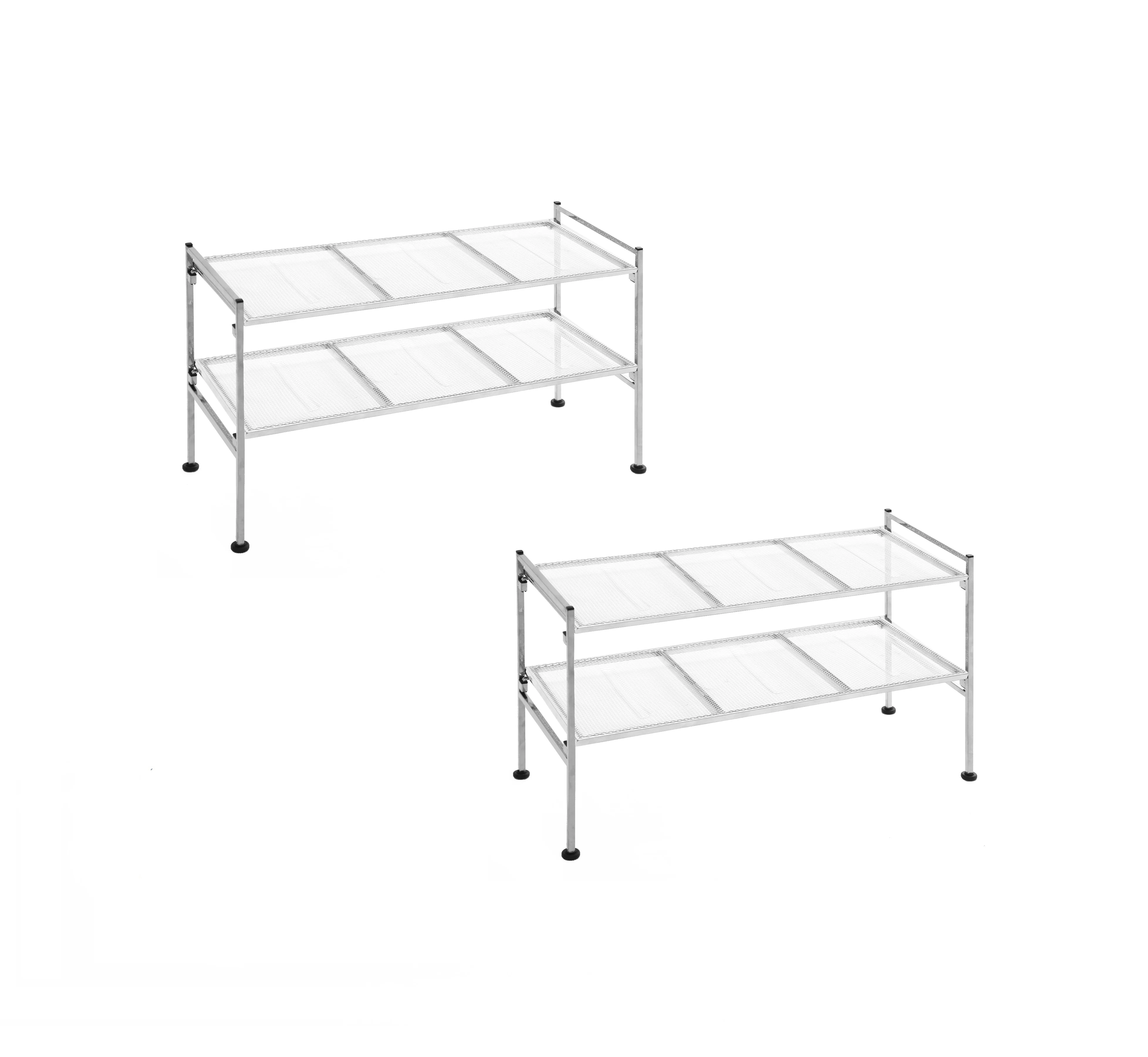 4-Tier Metal Mesh Shoe Rack, Silver - Image 4