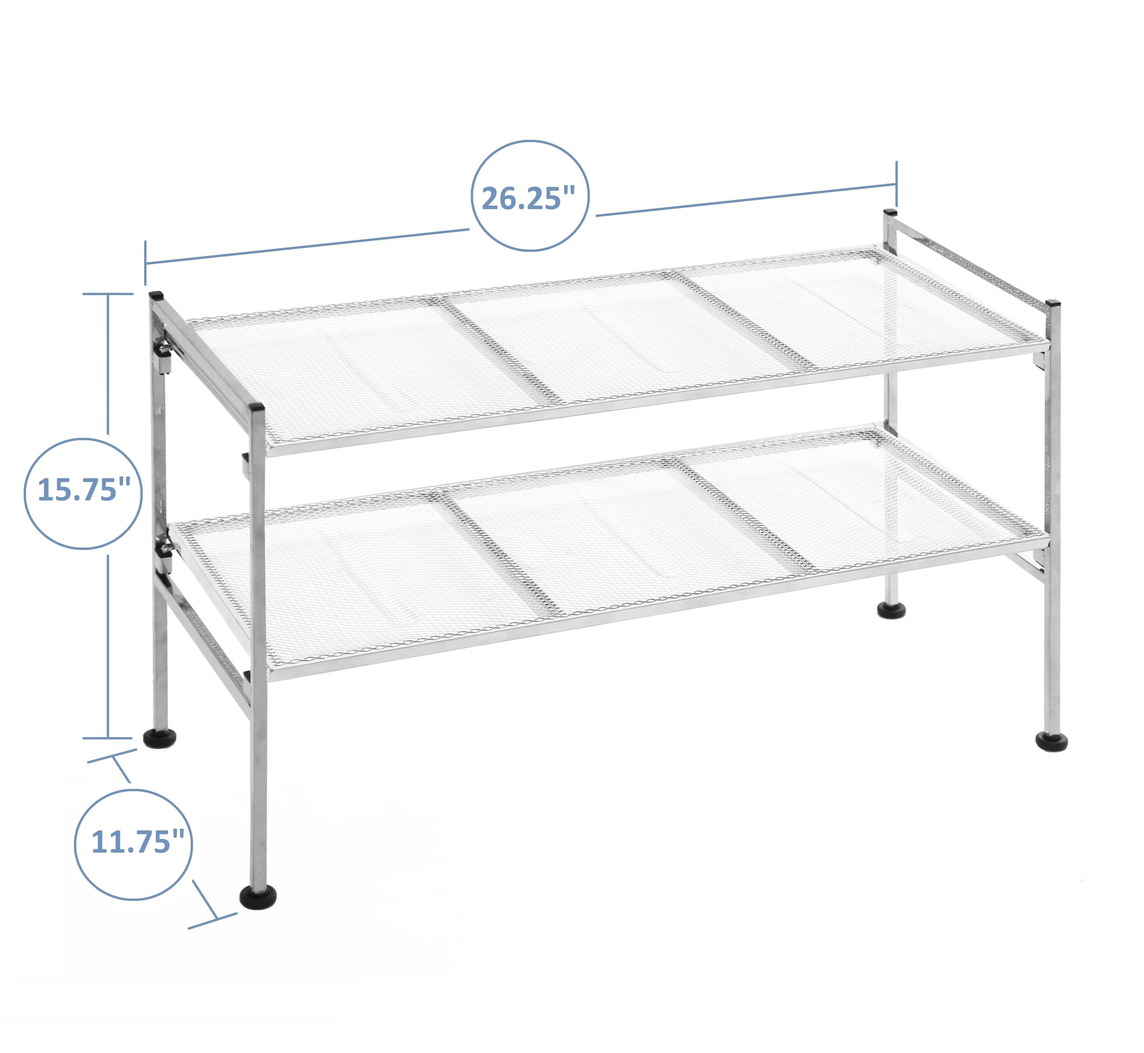 4-Tier Metal Mesh Shoe Rack, Silver - Image 7
