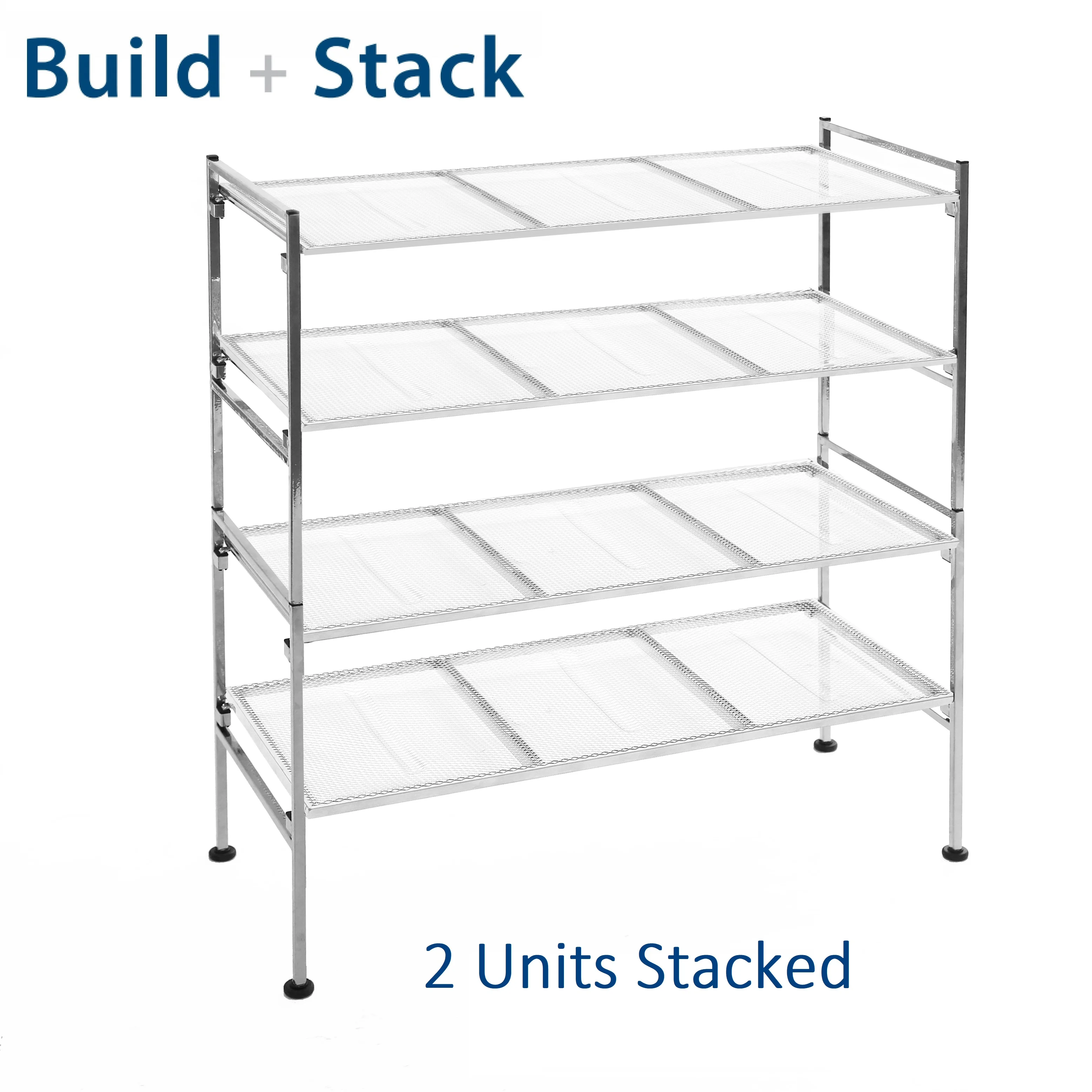 4-Tier Metal Mesh Shoe Rack, Silver - Image 8