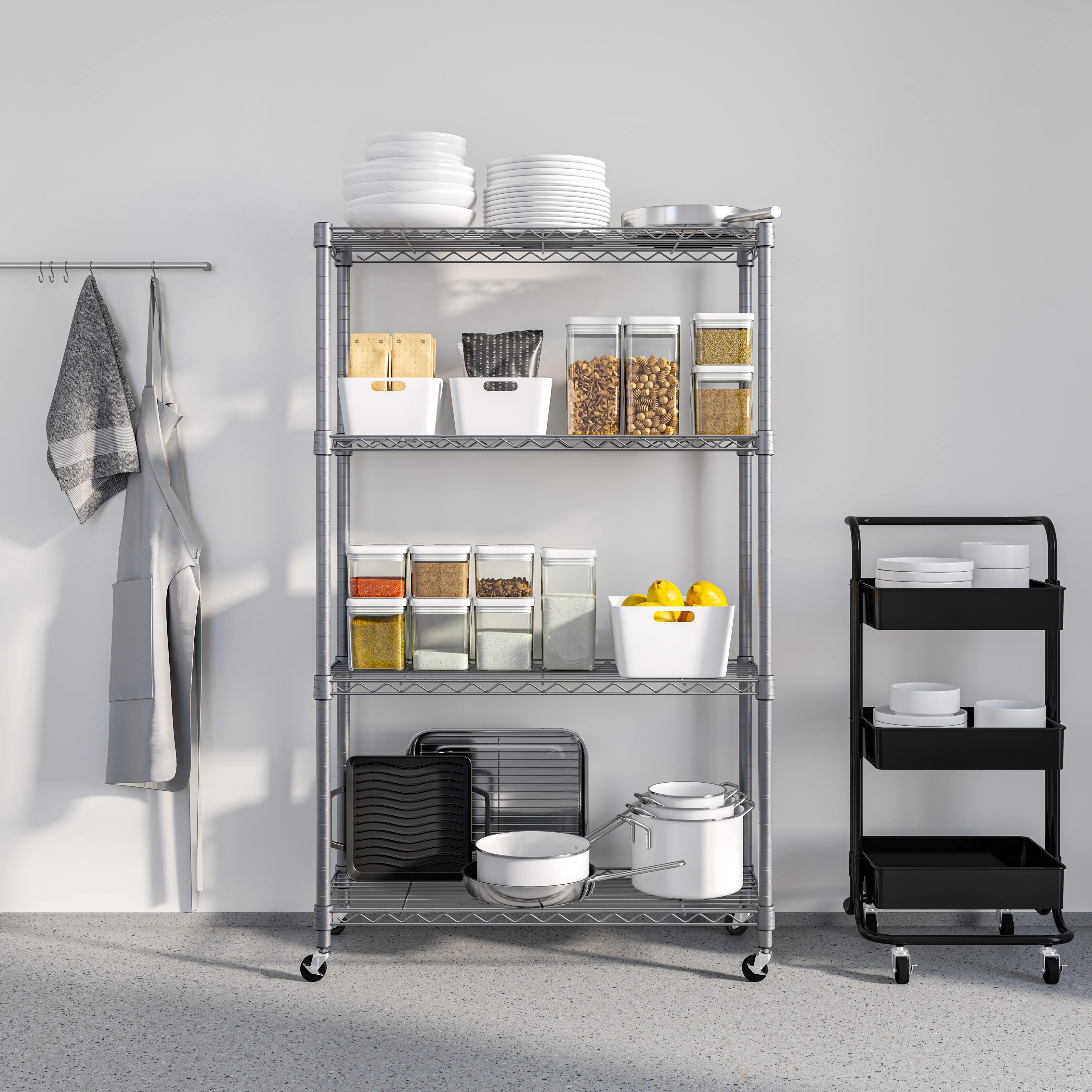 4-Tier NSF-Certified Steel Shelving, Silver - Image 2