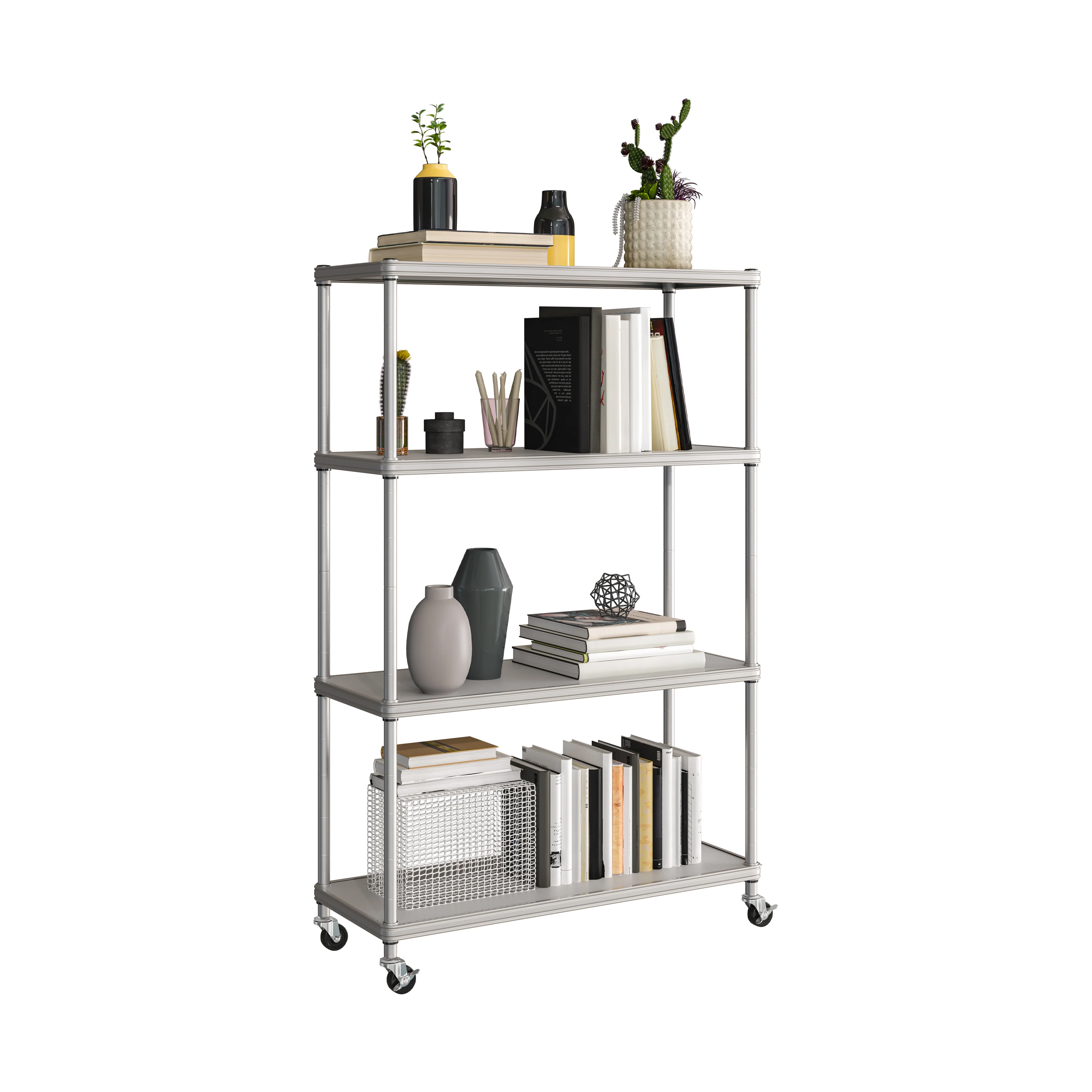 HOME 4-Tier Steel Shelving with Shelf Liners - Image 11