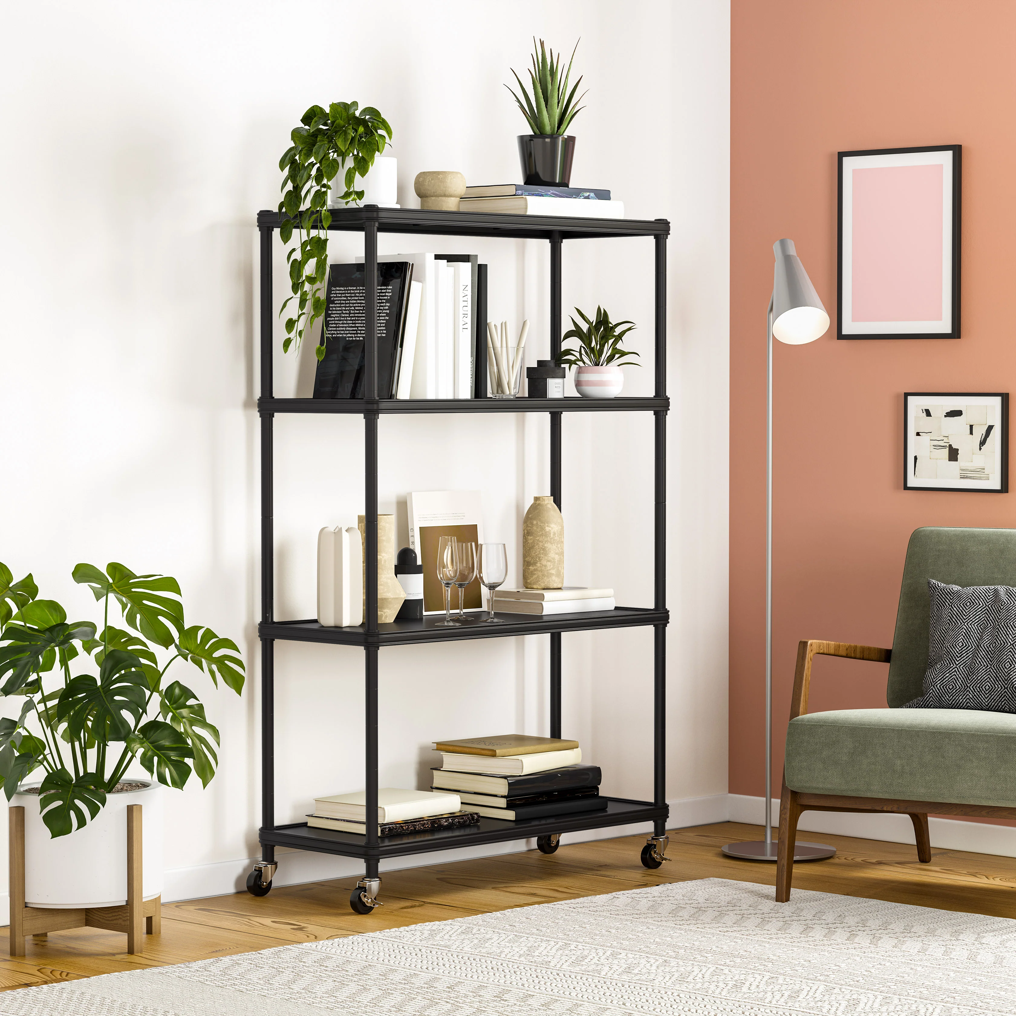 HOME 4-Tier Steel Shelving with Shelf Liners - Image 16