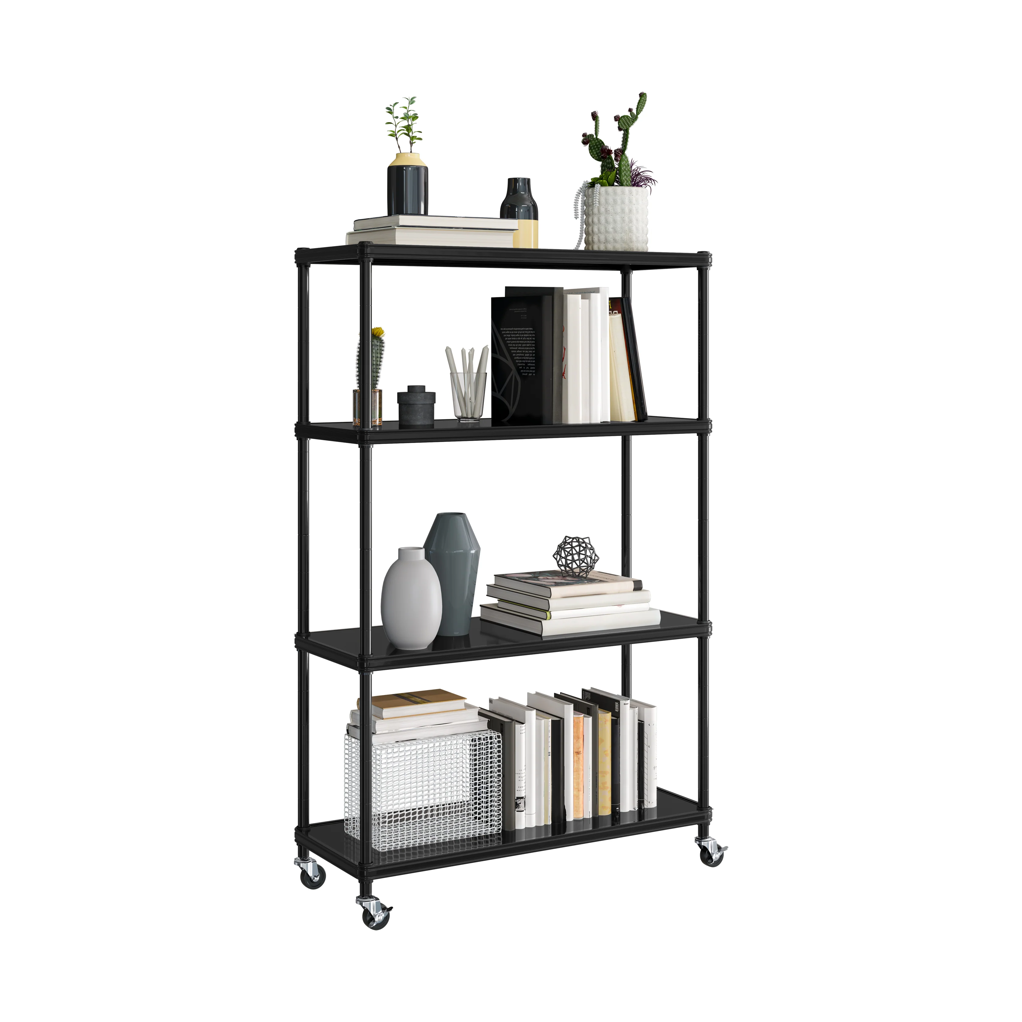 HOME 4-Tier Steel Shelving with Shelf Liners - Image 18