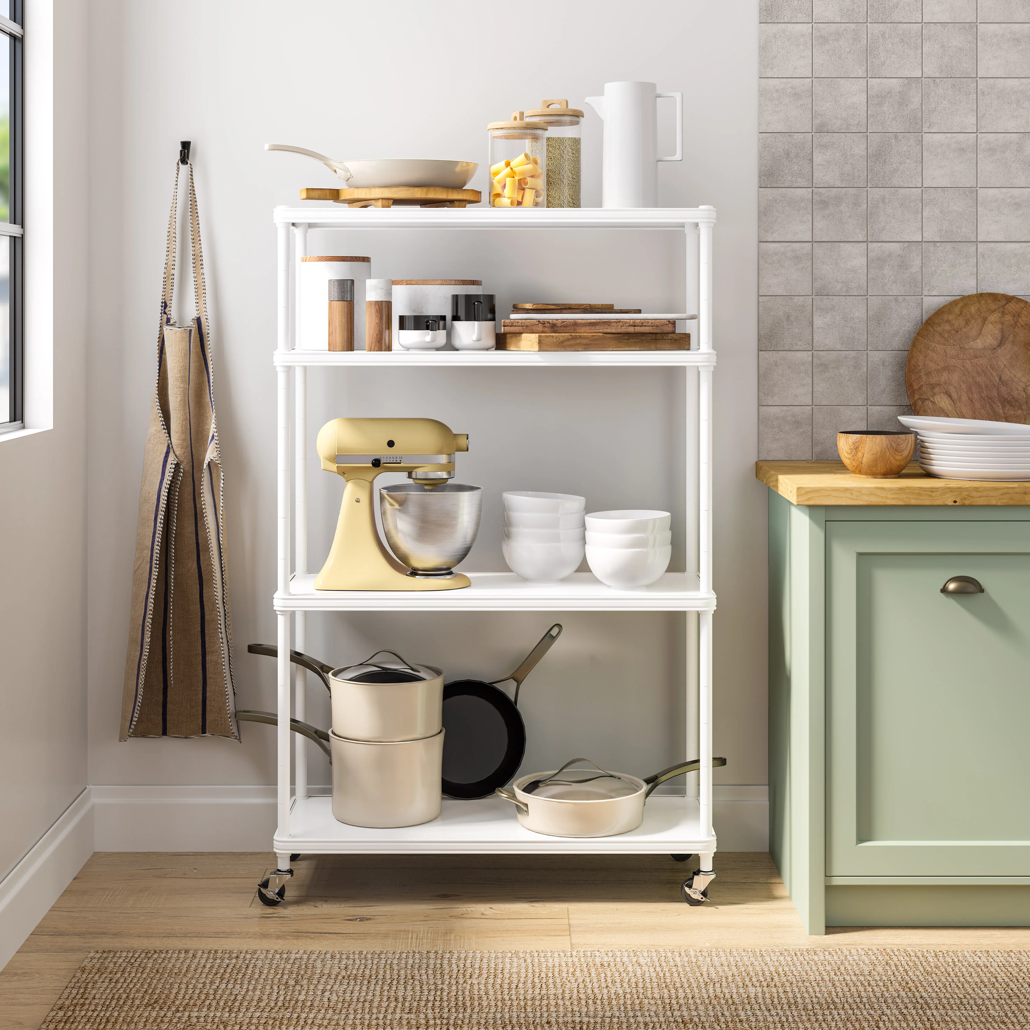 HOME 4-Tier Steel Shelving with Shelf Liners - Image 29