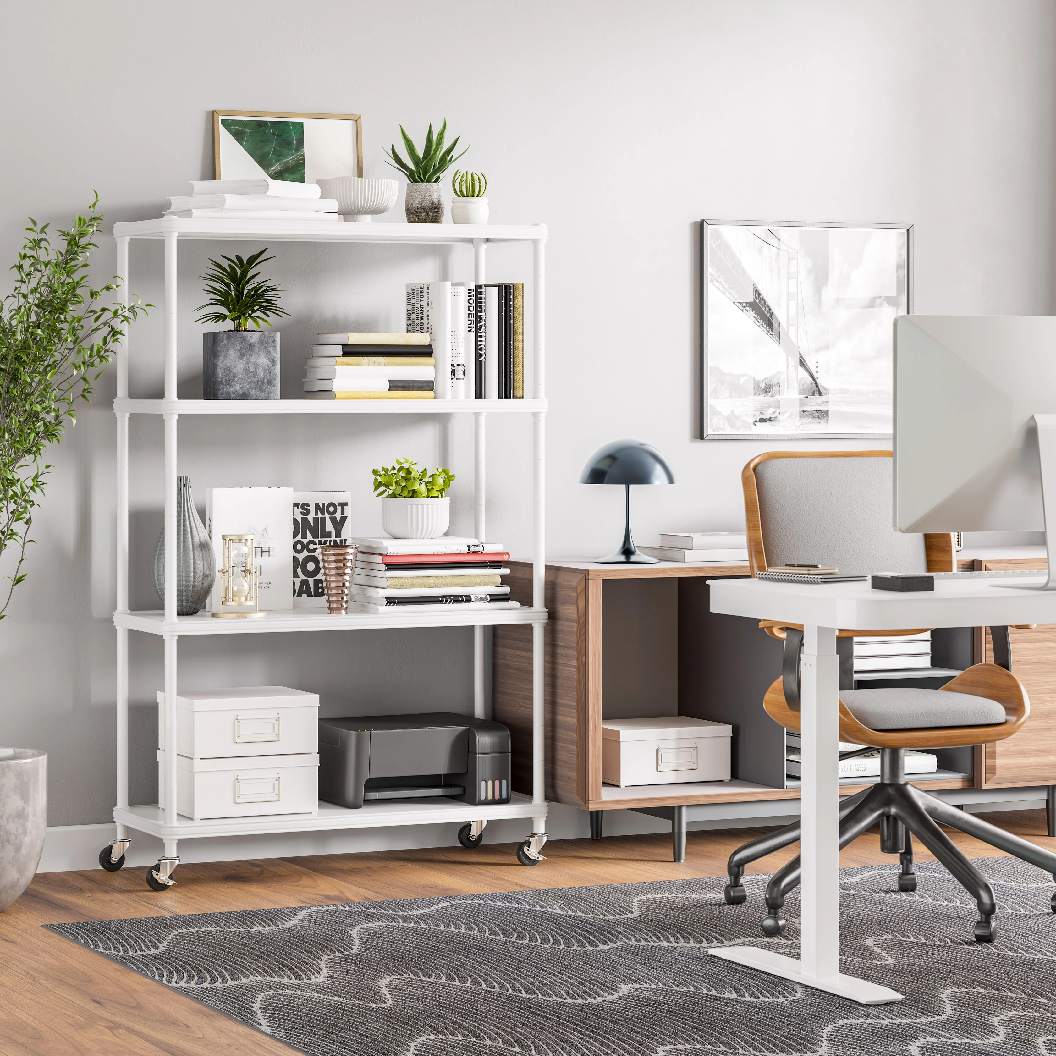 HOME 4-Tier Steel Shelving with Shelf Liners - Image 32