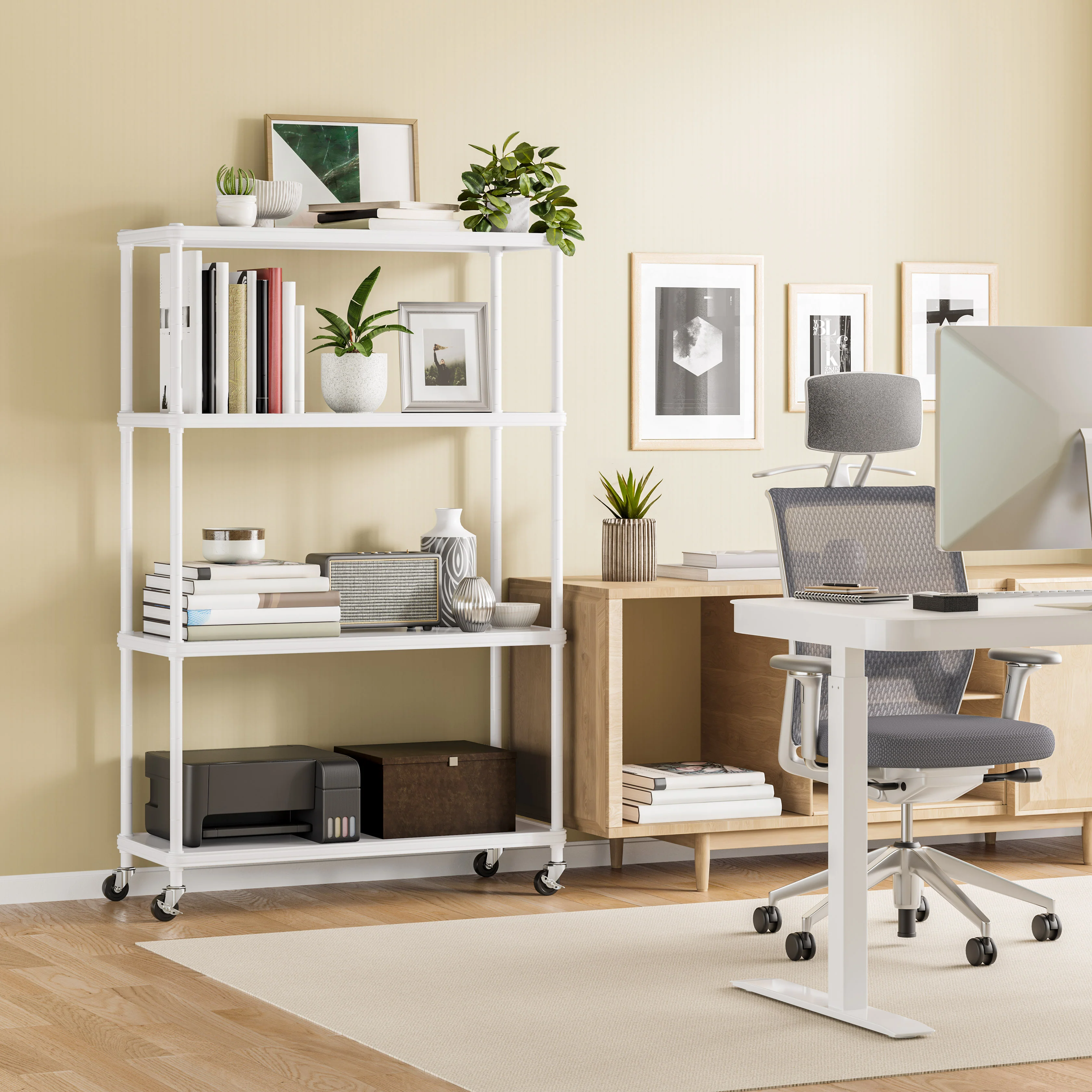 HOME 4-Tier Steel Shelving with Shelf Liners - Image 33