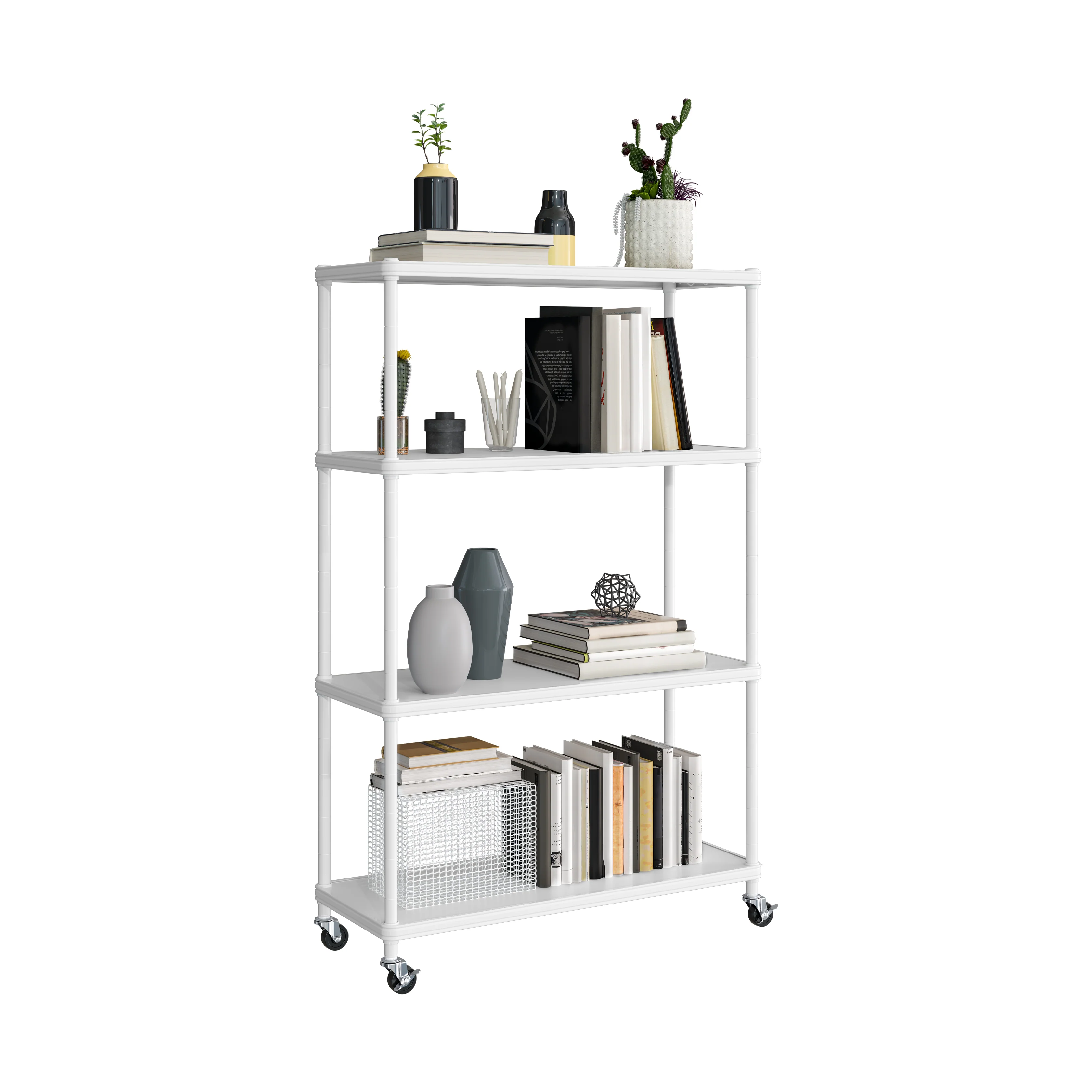 HOME 4-Tier Steel Shelving with Shelf Liners - Image 34