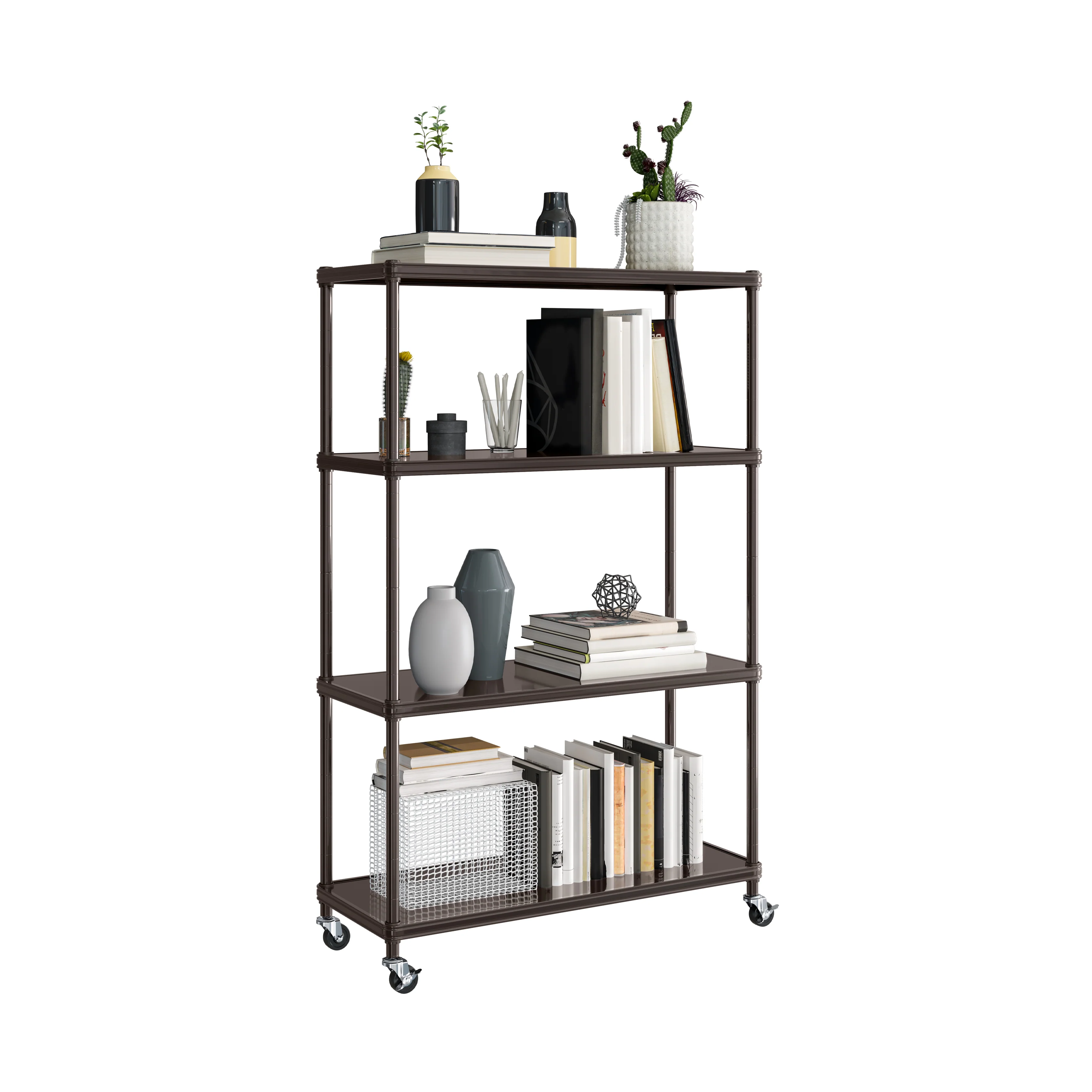 HOME 4-Tier Steel Shelving with Shelf Liners - Image 39