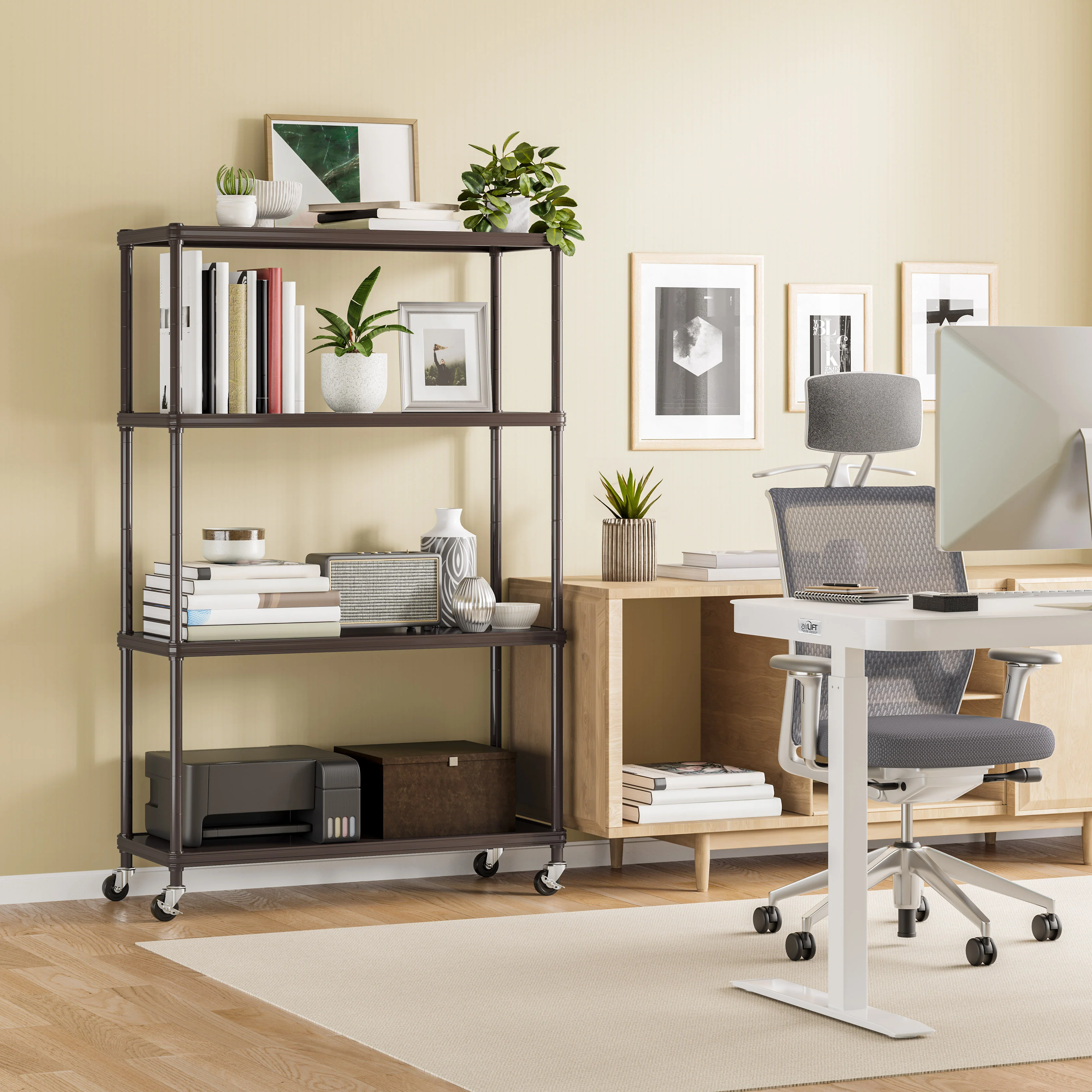 HOME 4-Tier Steel Shelving with Shelf Liners - Image 46