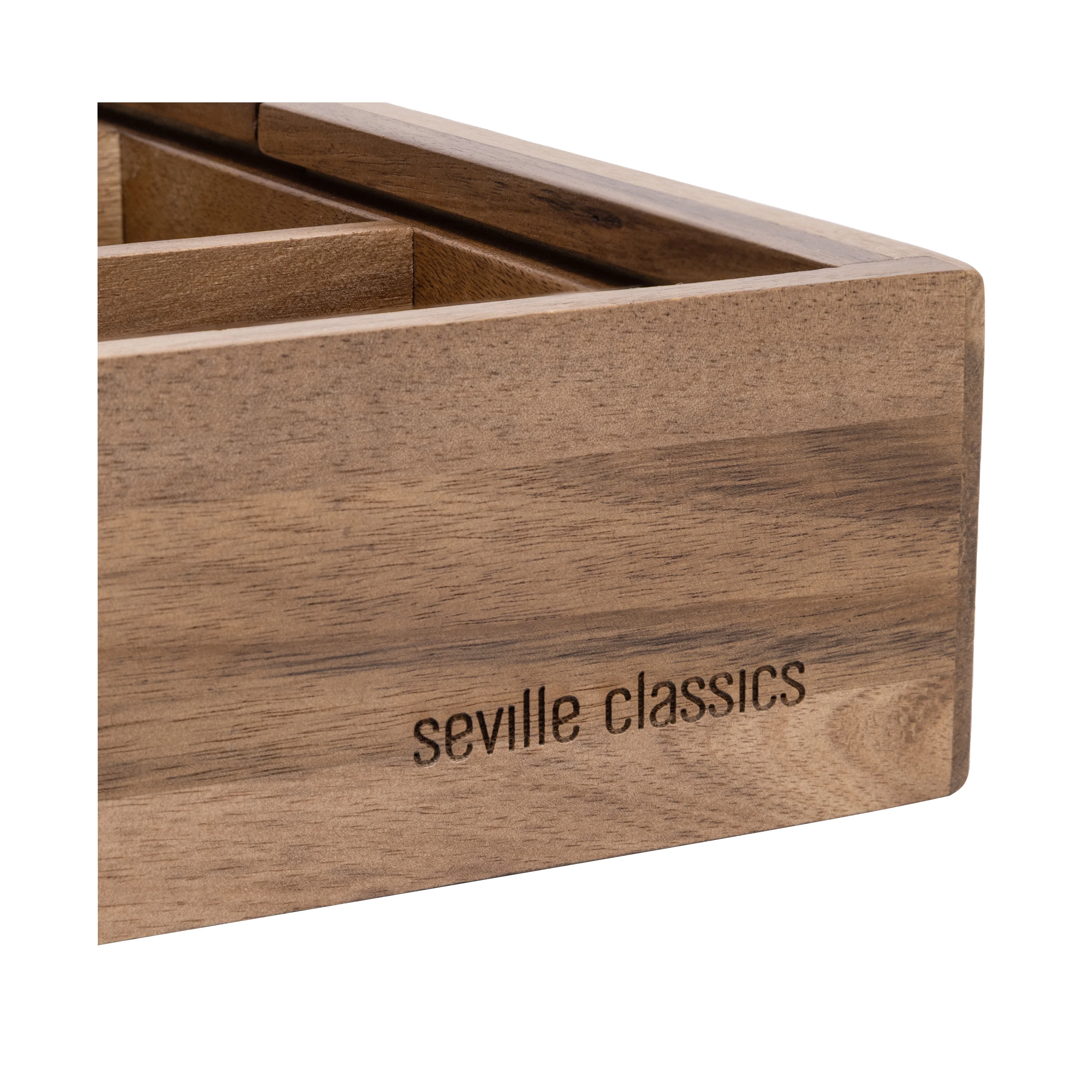 5-Compartment Expandable Acacia Utensil Organizer - Image 13