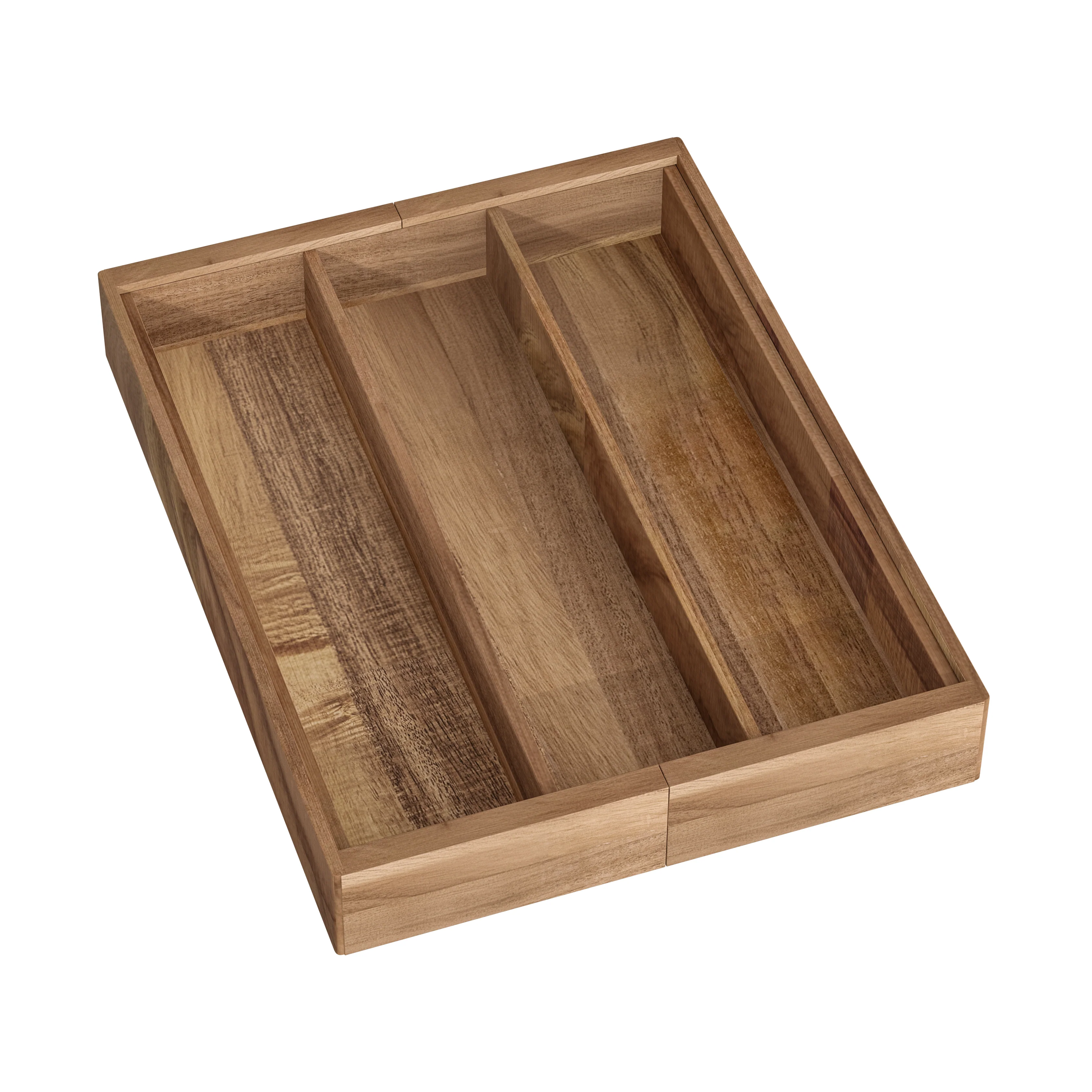 5-Compartment Expandable Acacia Utensil Organizer - Image 14