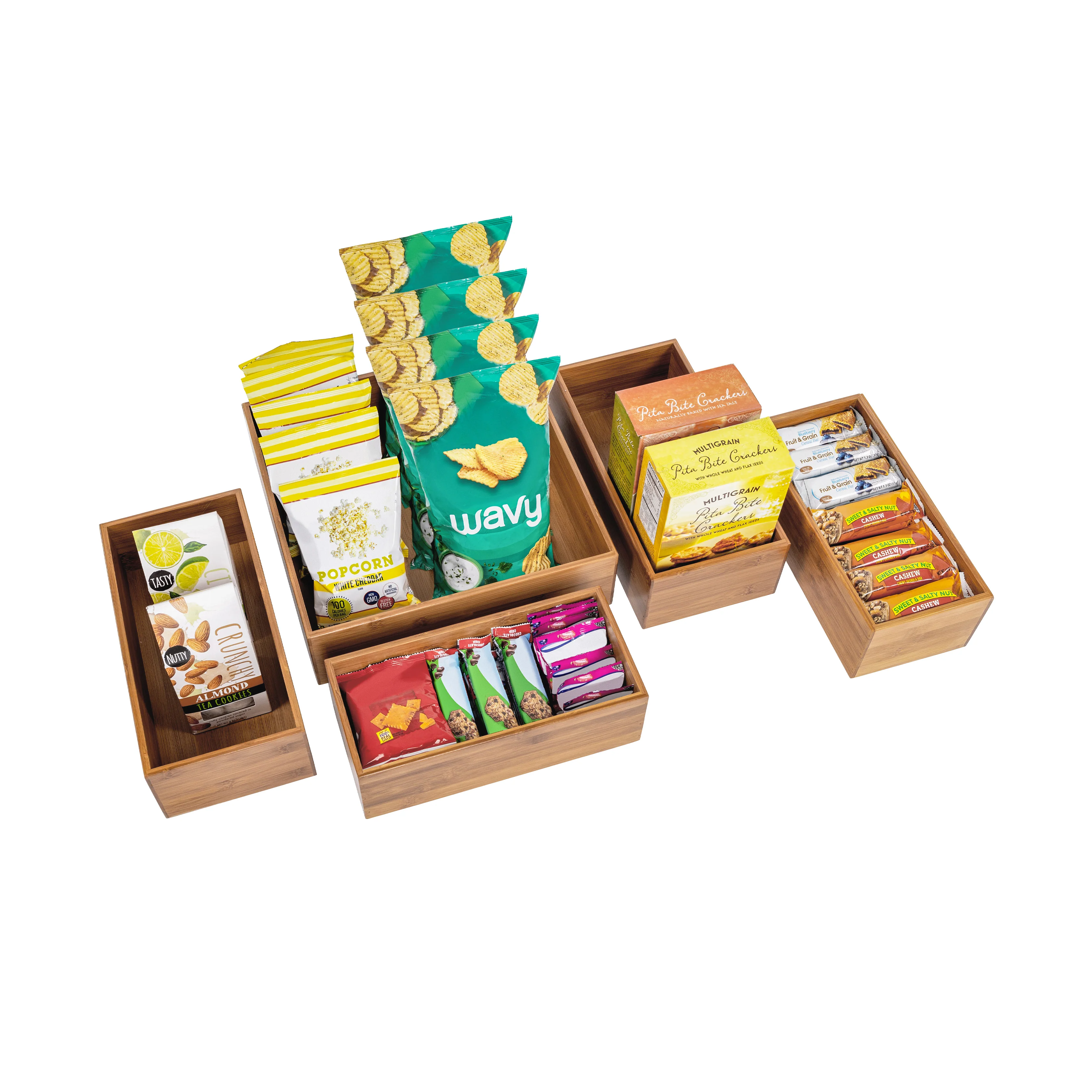 5-Piece Bamboo Storage Organizer Box Set - Image 10
