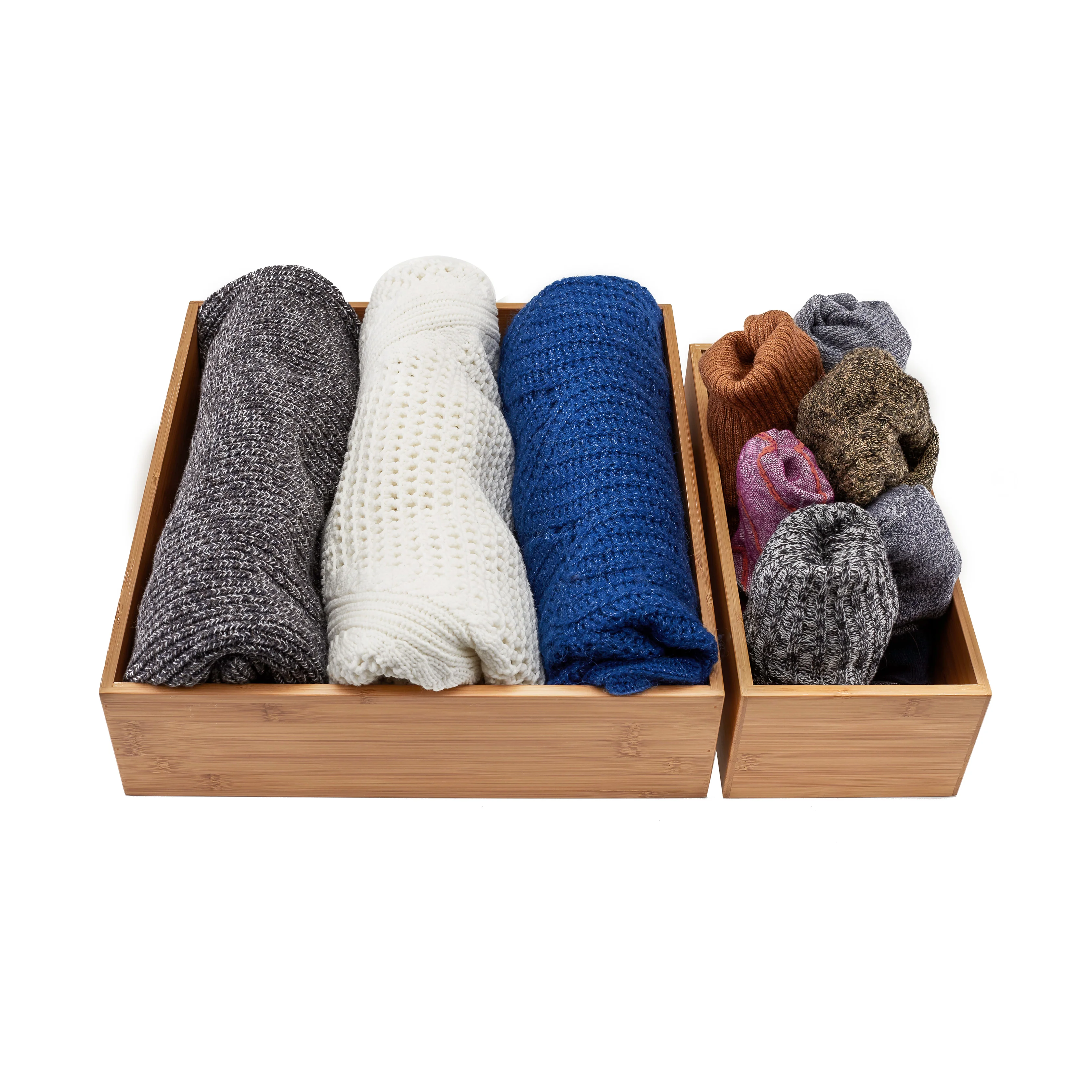 5-Piece Bamboo Storage Organizer Box Set - Image 11