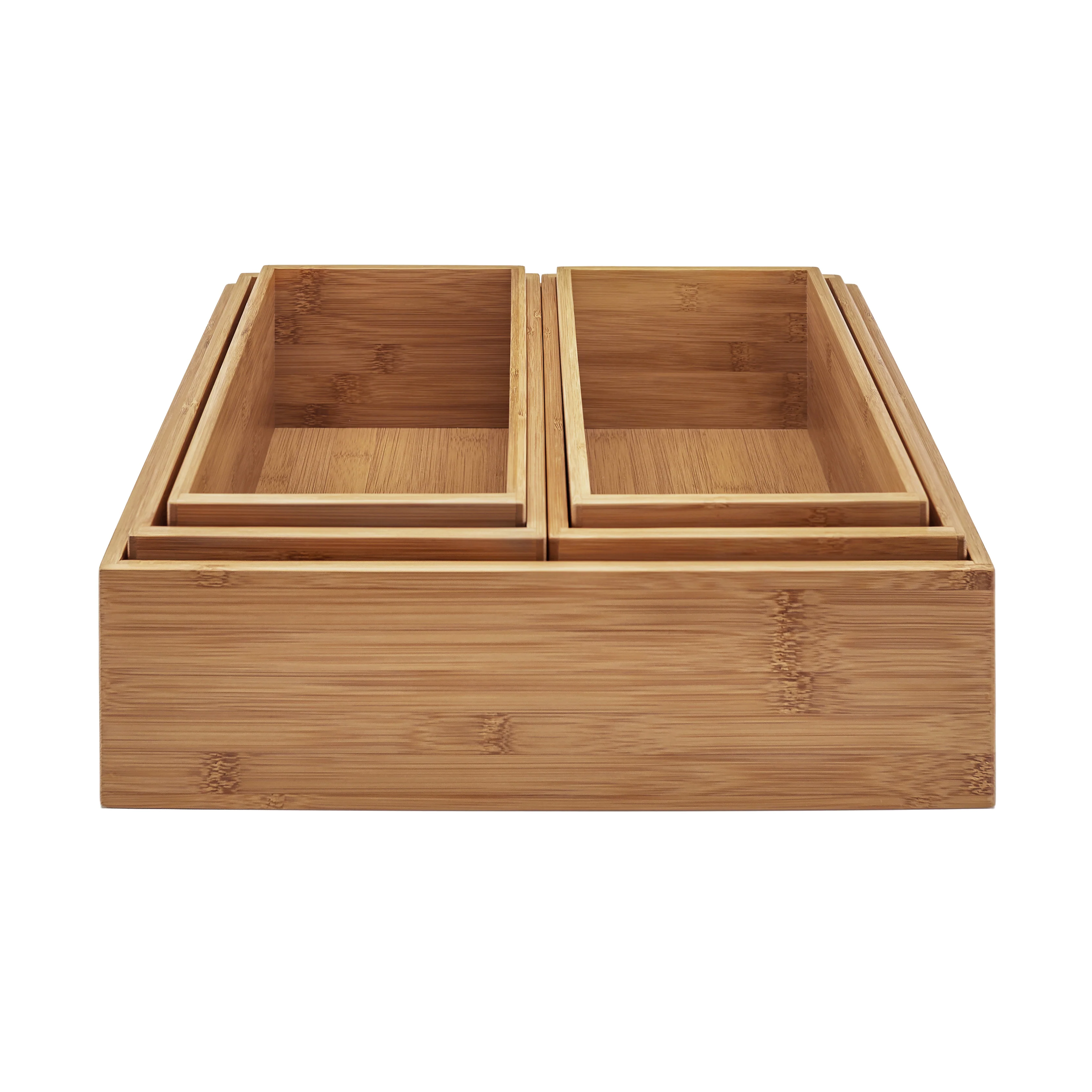 5-Piece Bamboo Storage Organizer Box Set - Image 15