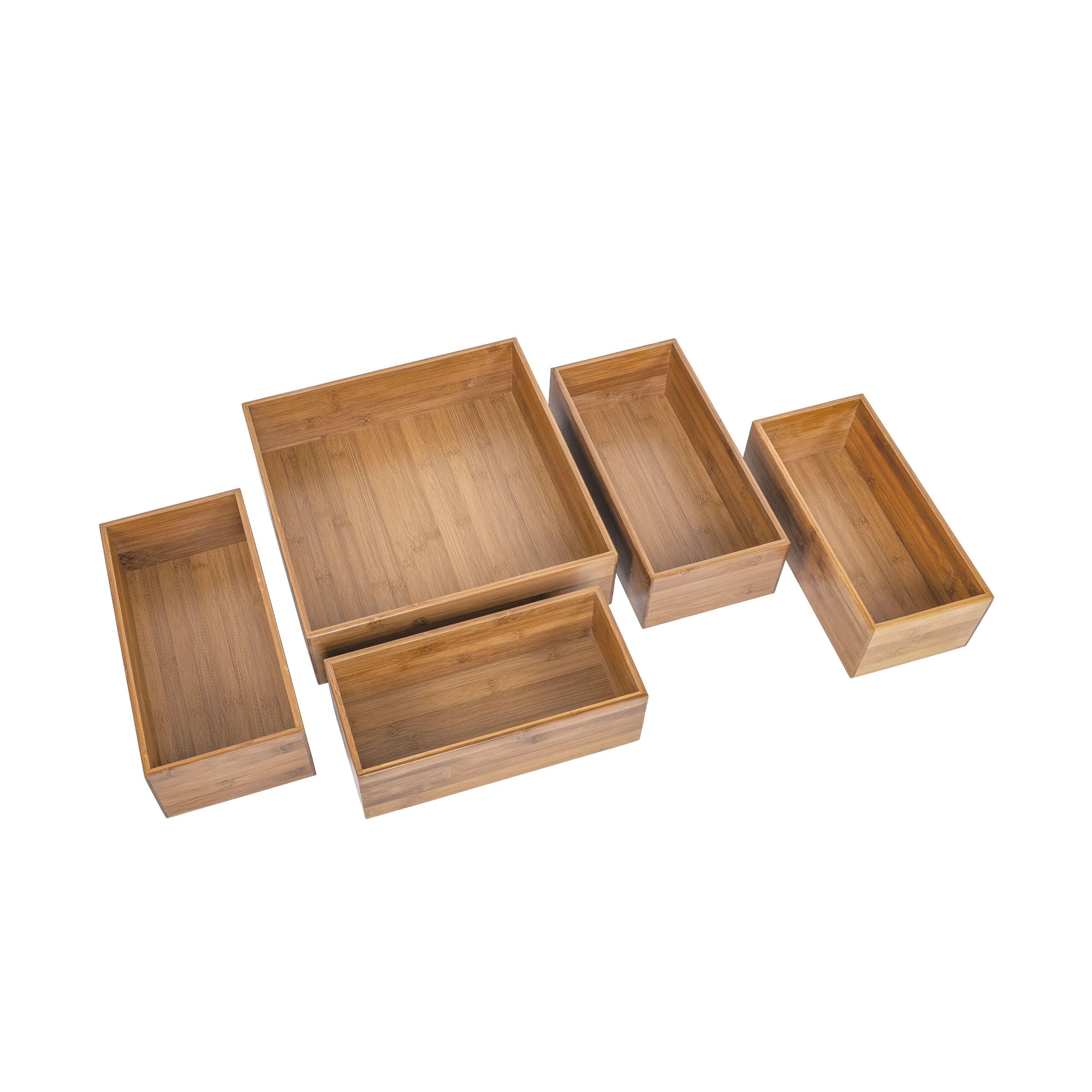 5-Piece Bamboo Storage Organizer Box Set - Image 3
