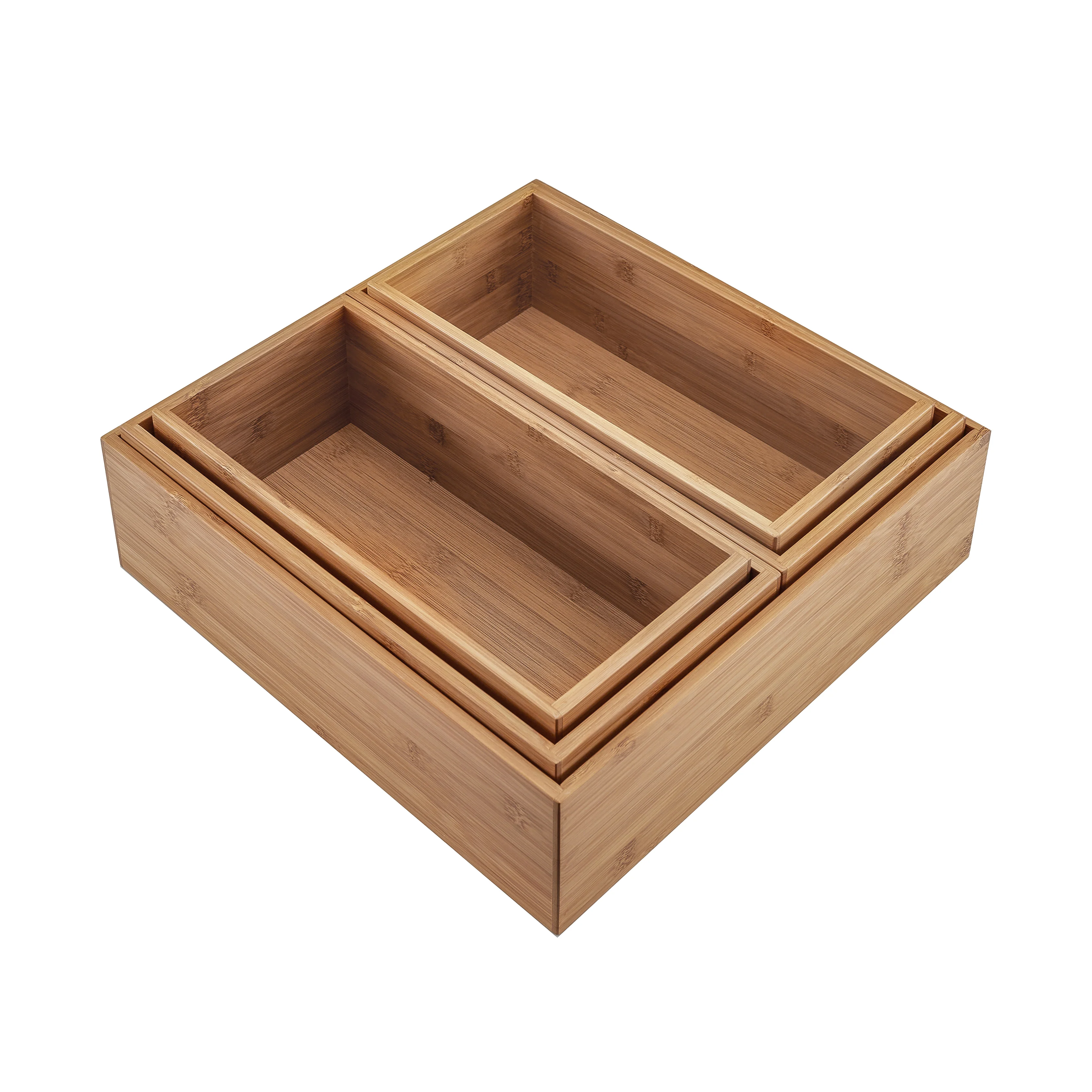 5-Piece Bamboo Storage Organizer Box Set - Image 6