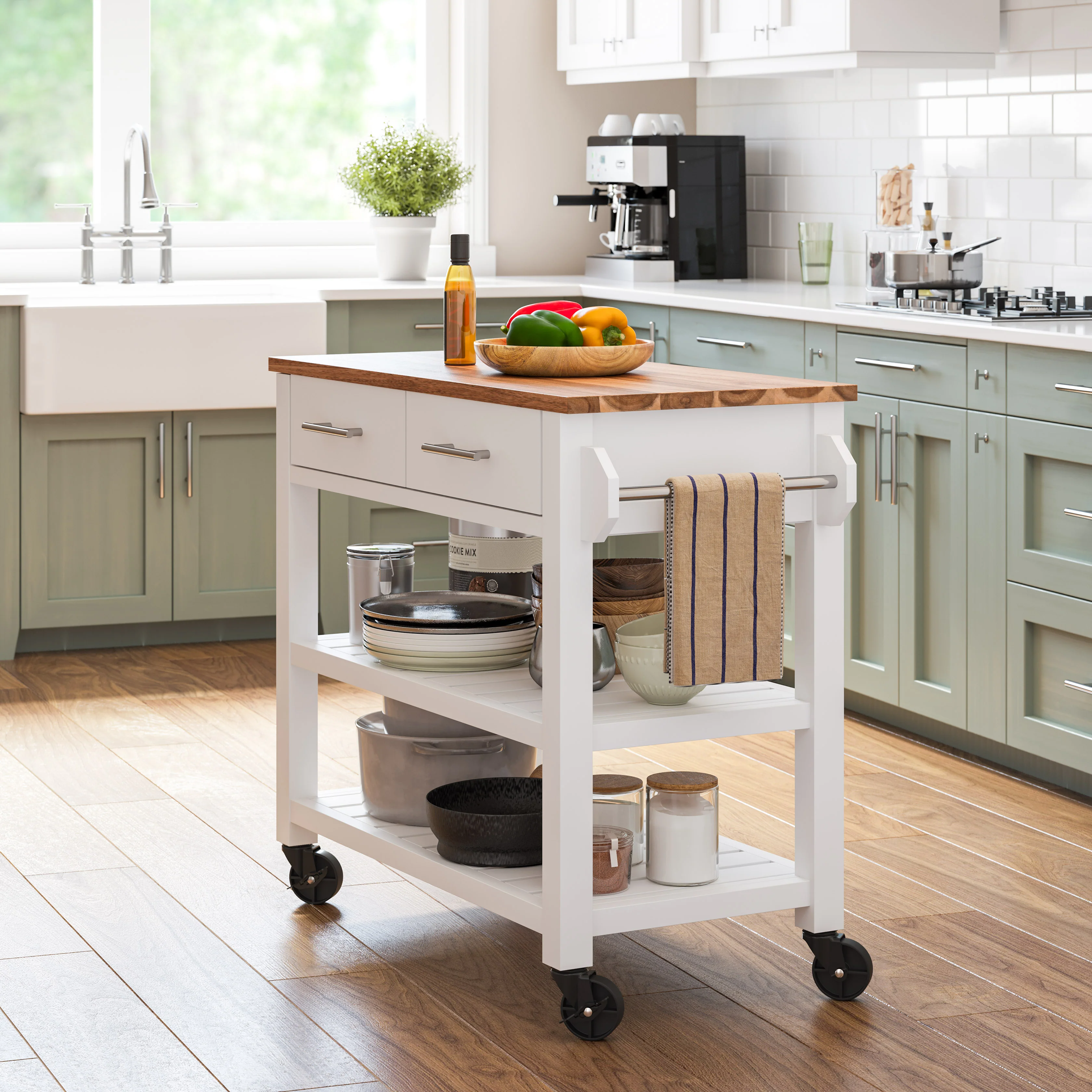 Acacia Top Kitchen Cart - Image 10