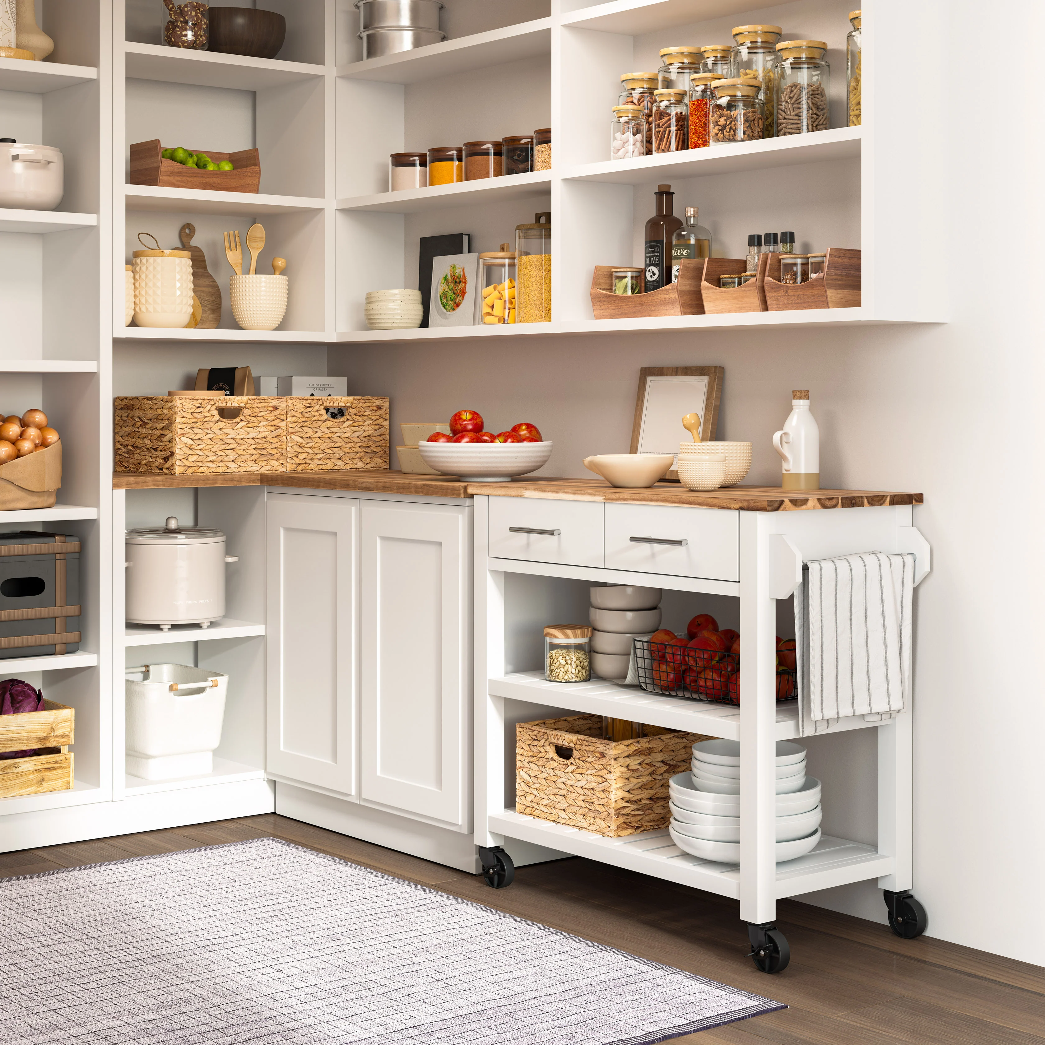 Acacia Top Kitchen Cart - Image 14