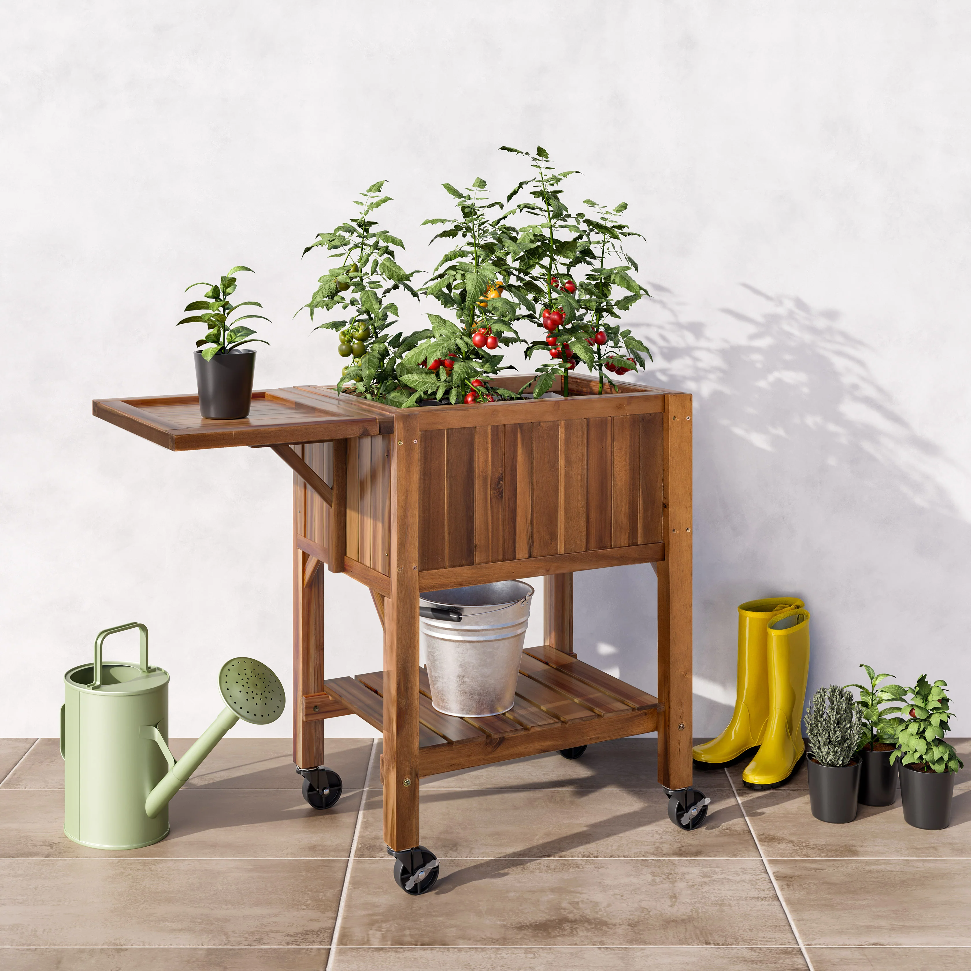 Acacia Wood Raised Planter Bed - Image 10