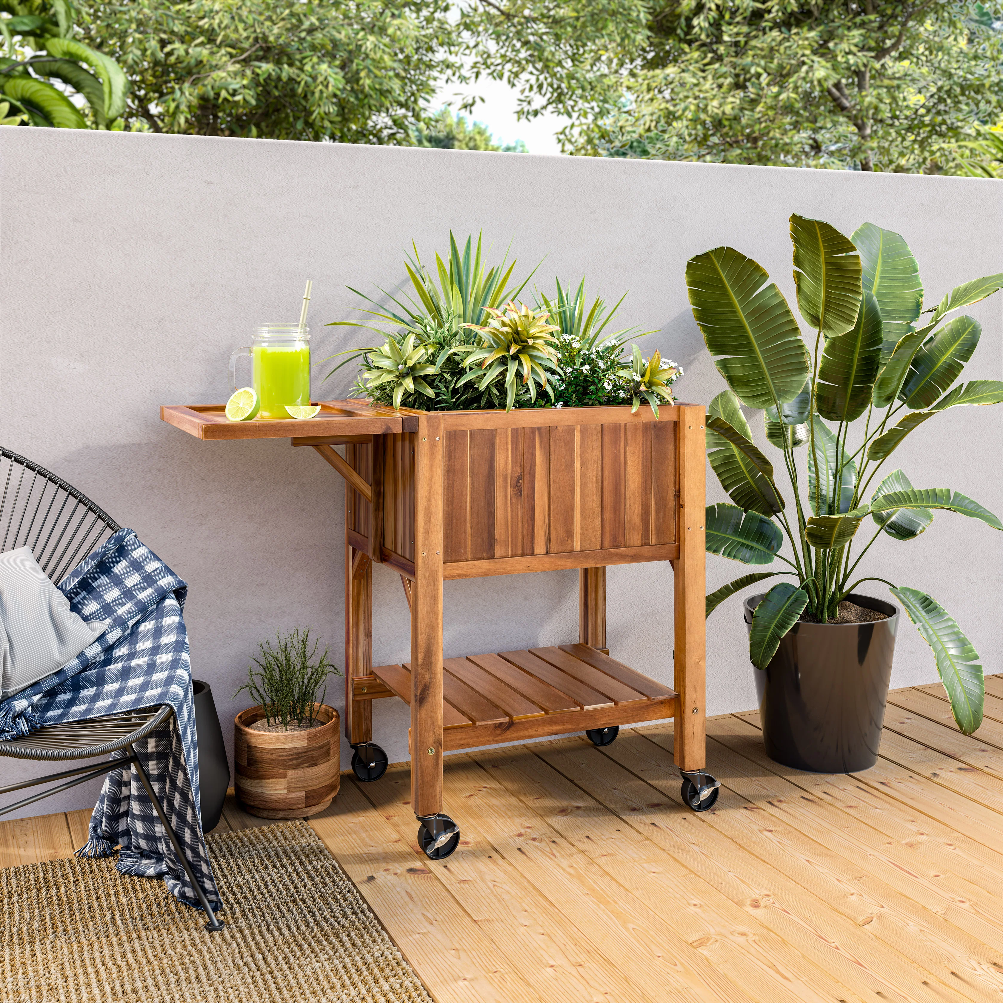 Acacia Wood Raised Planter Bed - Image 11