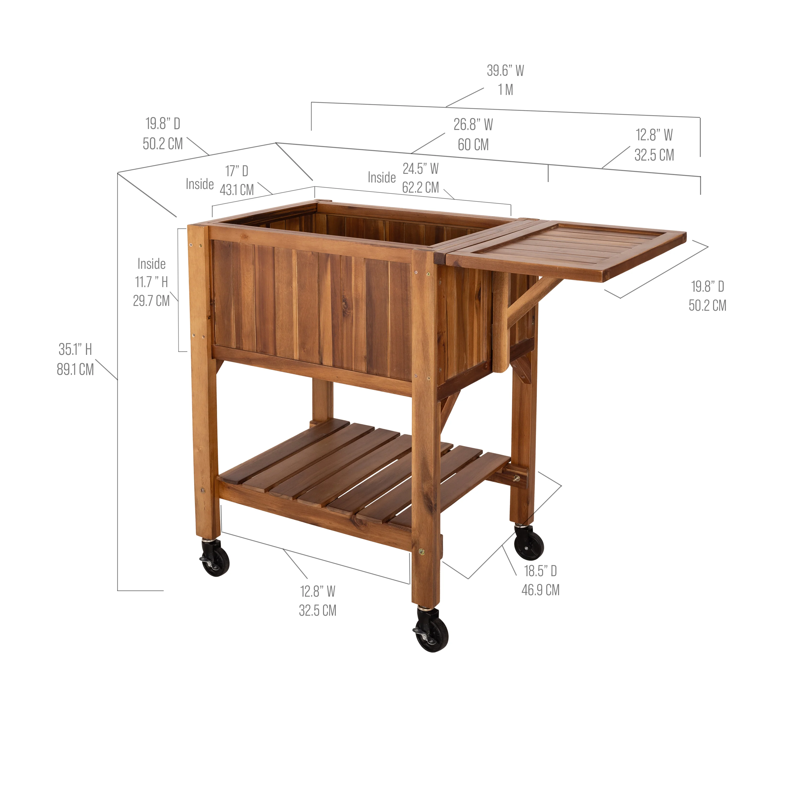 Acacia Wood Raised Planter Bed - Image 3